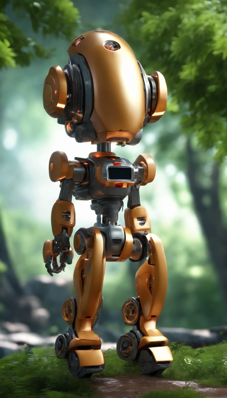 (extremely detailed CG unity 16k wallpaper:1.1), (Denoising strength: 1.45), (tmasterpiece:1.37), side lighting, lifelike texture, redhead woman, From behind, look at the darker and darker enchanted forest, Cute Style, Small, Big Head, ((Q Version)), Pokémon style, Machine Style, Cinematic Texture, Figure, Pokémon, Movie Lights, Heavy Robotic Arm, Mechanical Belly, Mechanical Legs, Mechanical Legs, Mechanical Feeling, Background Surround Lightning, Spinning, Colorful Lightning, Cool, Clean White Background, Premium Colors, Full Body 3D Model, Action, Fashion Blind Box Toys. (fill body:1.2), chibi, 3D Rendering, Ray Tracing, god rays, sparkle, glowing light, UHD, award winning