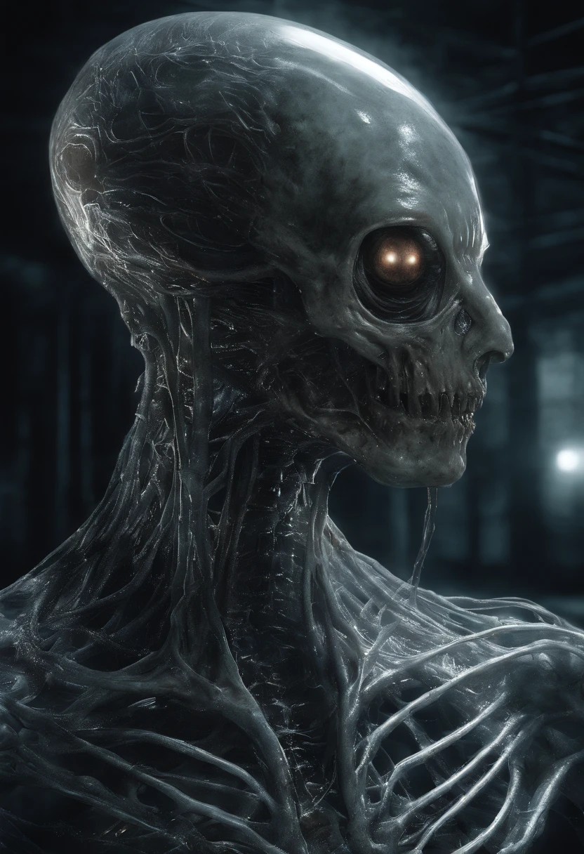 Van Terchall, Translucent ethereal alien with delicate features on a sci-fi setting, Shine from the inside out, Sparks and lights, do lado de fora, Lua, Close-up, Realistic, highly detailed, 复杂