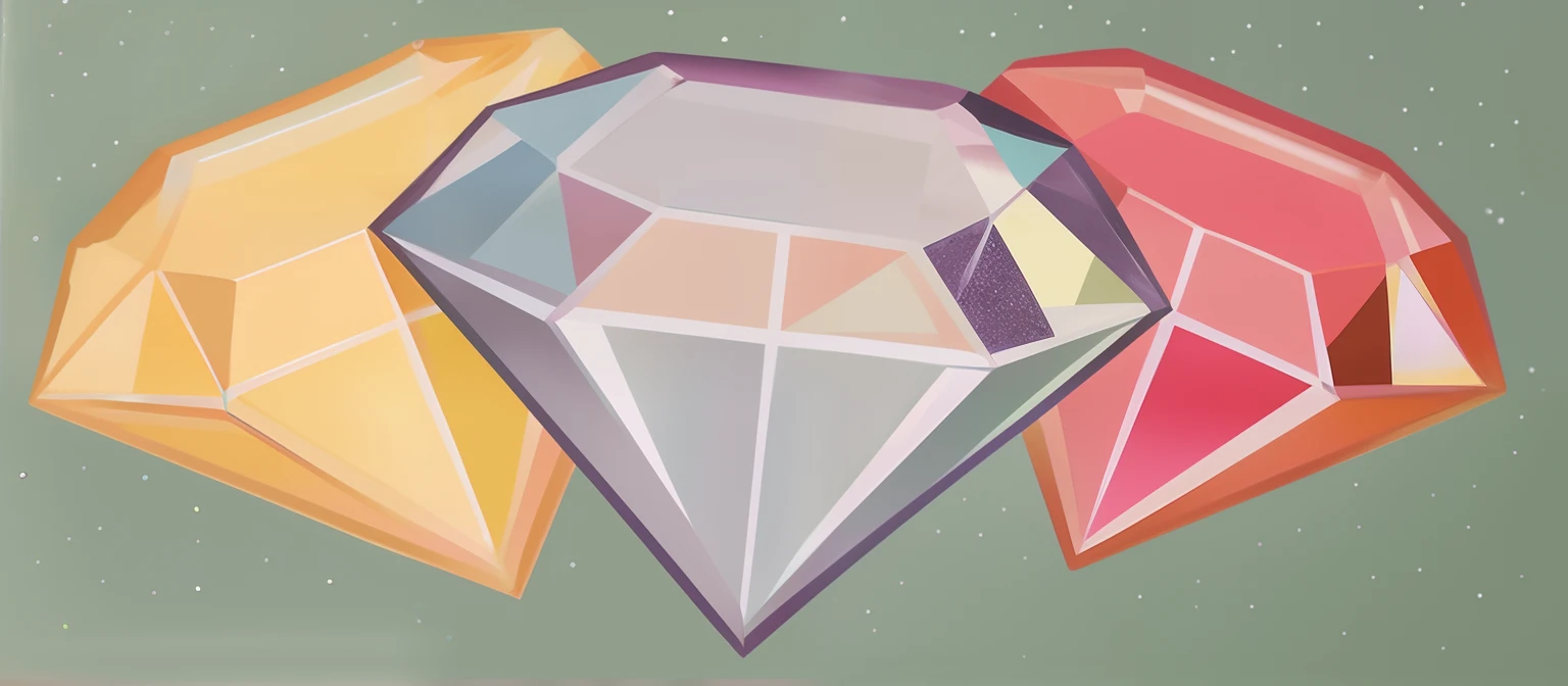 there are three different colored diamonds on a green surface, shiny gems, diamonds, colored gems, gems, large diamonds, gems and diamond for fruit, precious gems, diamond prisms, faceted, colorful gems, selling a gem, art-gem, gem stones, diamond, facets, “diamonds, made of diamond, with sparkling gems on top, emeralds