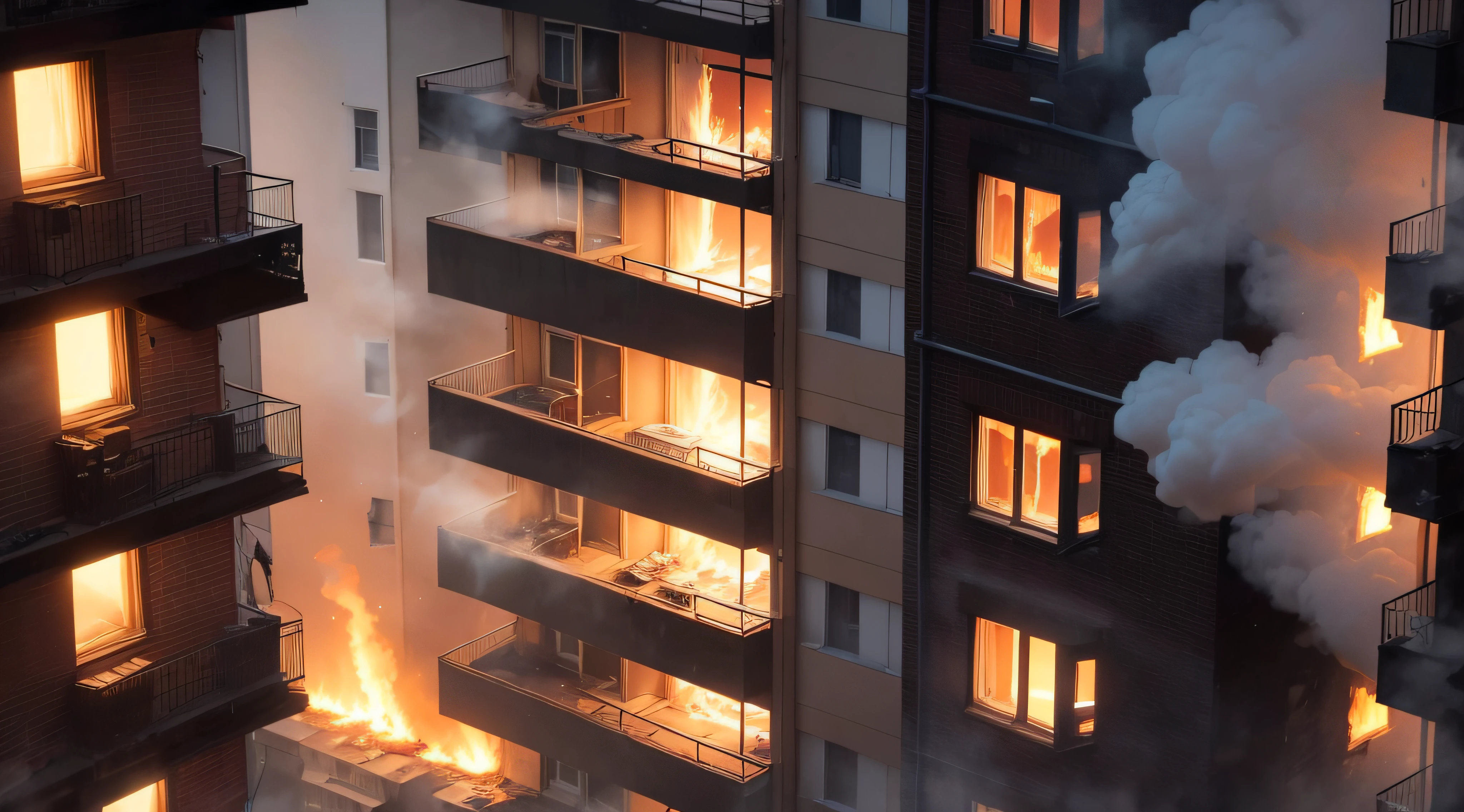 The flames engulfed the nine-story mini apartment building, which was located in a narrow alley. The smoke billowed out of the windows and doors, and the alarms blared loudly. The residents of the building were frantically evacuating, many of them carrying small children or elderly relatives. Some of the residents were injured, and others were overcome by smoke inhalation.