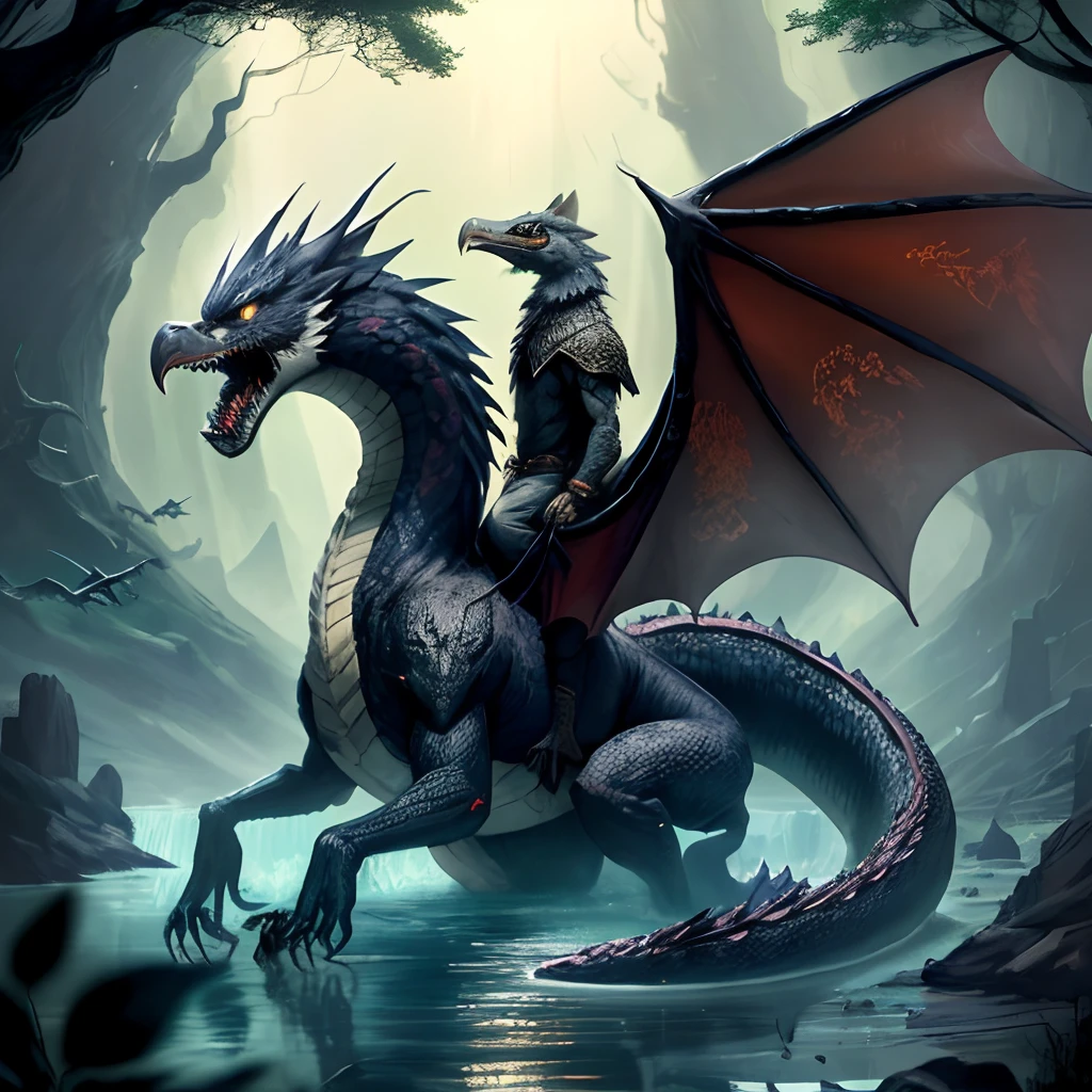 The Tree of the World in Norse mythology(Yggdrasil)of creatures,Entrenched in the World Tree(Yggdrasil)A black dragon at the bottom。Together with countless poisonous snakes, it constantly gnaws its roots,Until finally it was destroyed。
Nidhogg with Vidvernier, the eagle who lives on top of the World Tree(Veðrfölnir)Grudge against each other,One named Latatosk(Ratatöskr)of squirrels often pass words of jealousy between them。Nidhogg was prophesied after Ragnarok,It will be from the dark mountains of the northern part of the underworld(Niðafjöll)Fly out,Flap your wings and carry the corpse。
Nidhogg will also be in Nastrond(Náströnd)emerges,Nastlund is a region of the underworld,Guilty of murder、Sinners who commit adultery and break their oaths will have to wade through poisoned waters,Nidhogg chewed them。