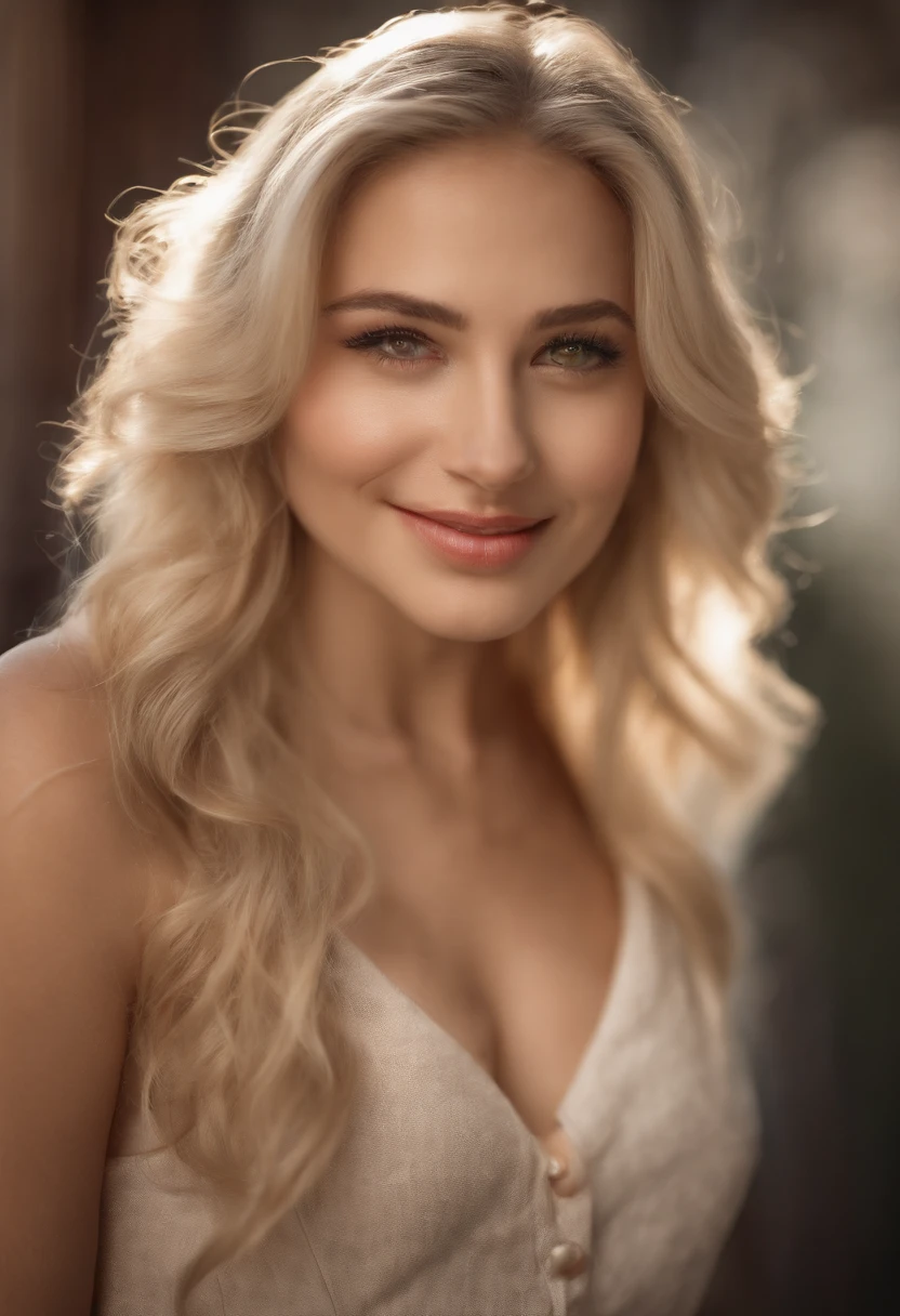 "A promotional model advertising the Corin Virginia 17871 bra from Poland. The model is a blonde with short hair, wearing a beige bra, and pink petals are falling from the sky all around her."