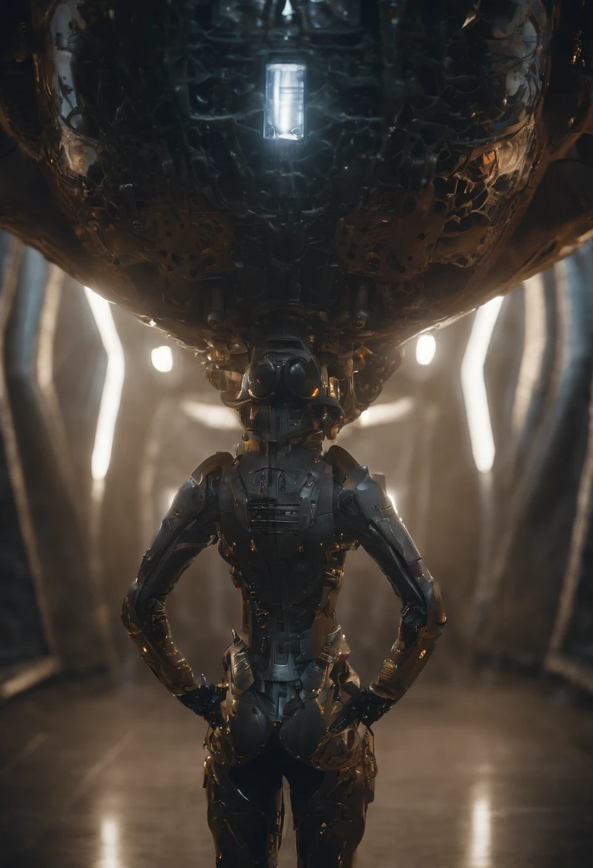 extraterrestial,From Terchar, Translucent ethereal aliens,It has refined features in a sci-fi environment, Shine from the inside out, Sparks and lights, do lado de fora, Lua, Close-up, Realistic, highly detailed, 复杂
