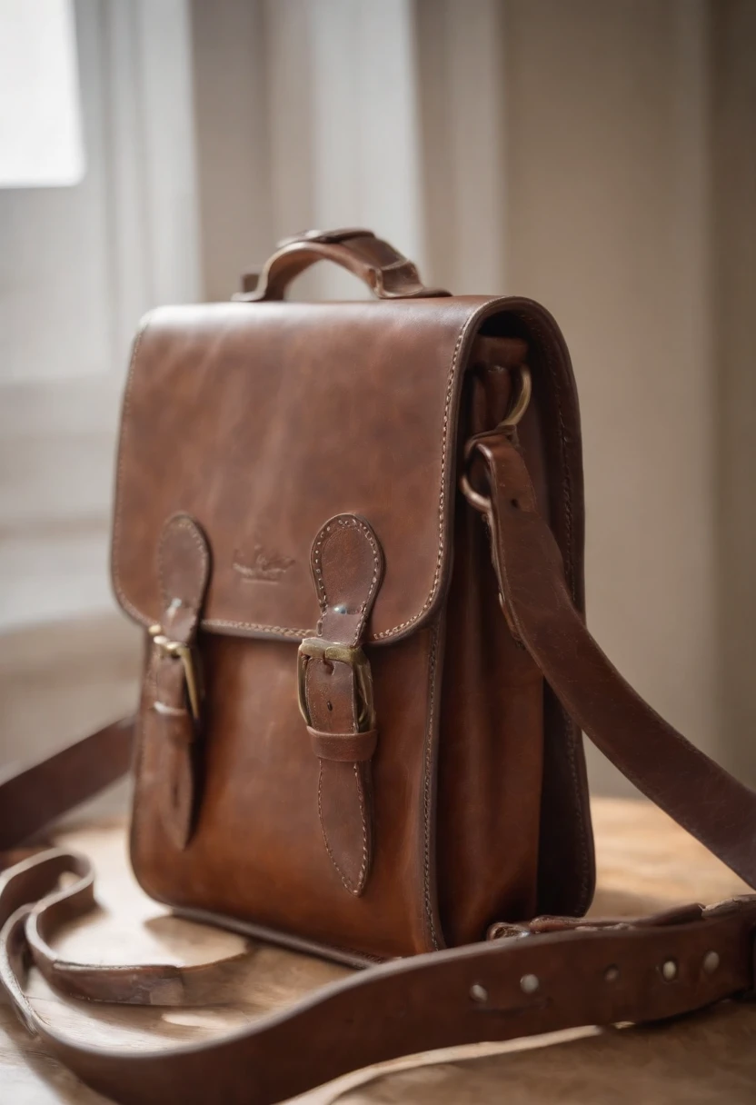 (Cowhide cross-body bag),delicated,high-class,Place on the table for a presentation,4K