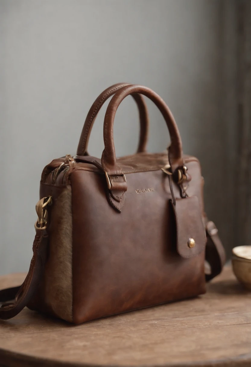 (Cowhide cross-body bag),delicated,high-class,Place on the table for a presentation,4K