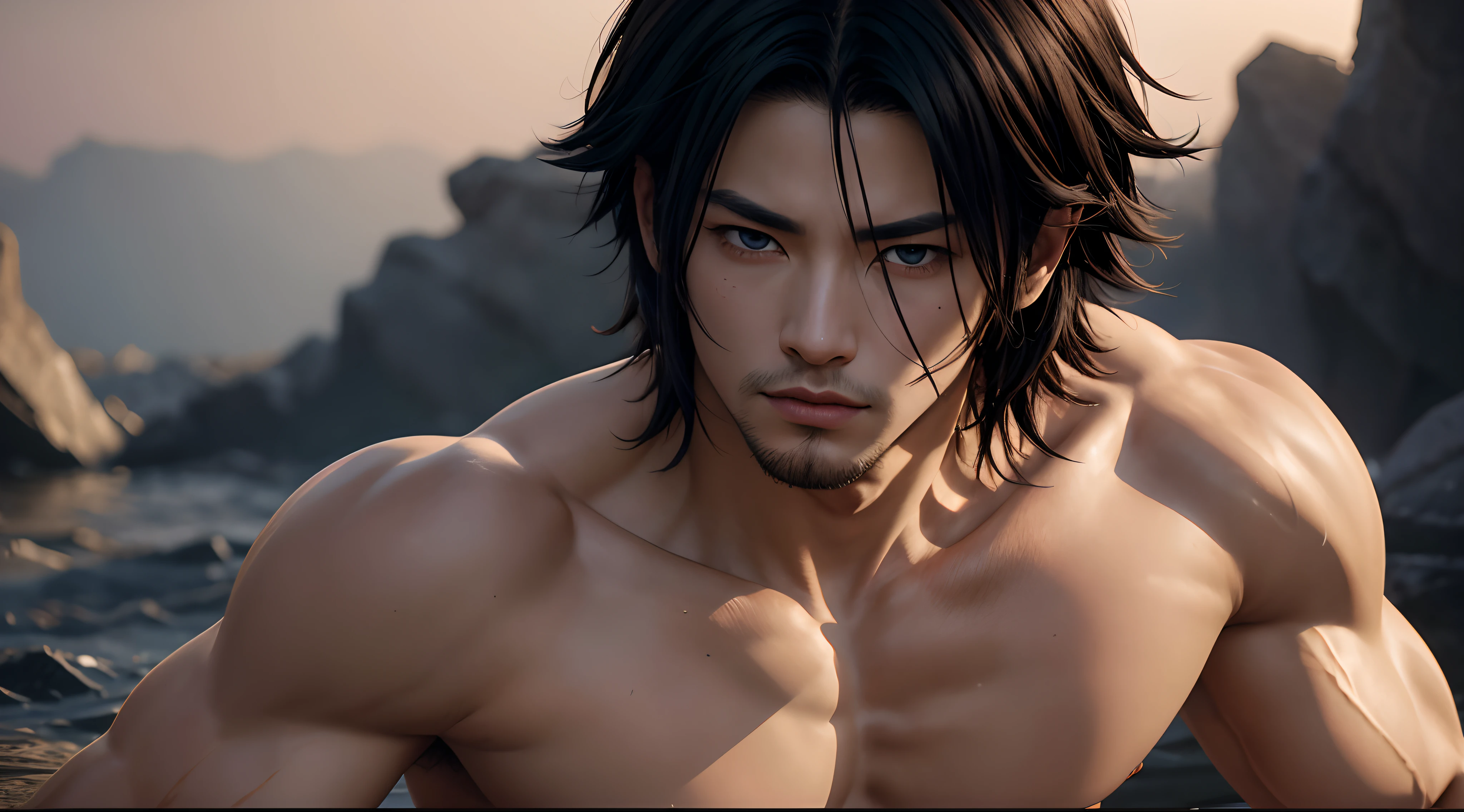 "(colorful picture 2.3) 20 year old Sasuke is a true masterpiece with masculine beauty, perfect anatomy, perfect body, beautiful attractive eyes facing the viewer, you can clearly see every detail. every little detail and every detail, perfect lines, every little detail on the costume in 8K quality, people are attracted by the confidence radiating from every look, the face is drawn in great detail in high quality the 8K image quality, the battle in the background, which further boosted his confidence.”