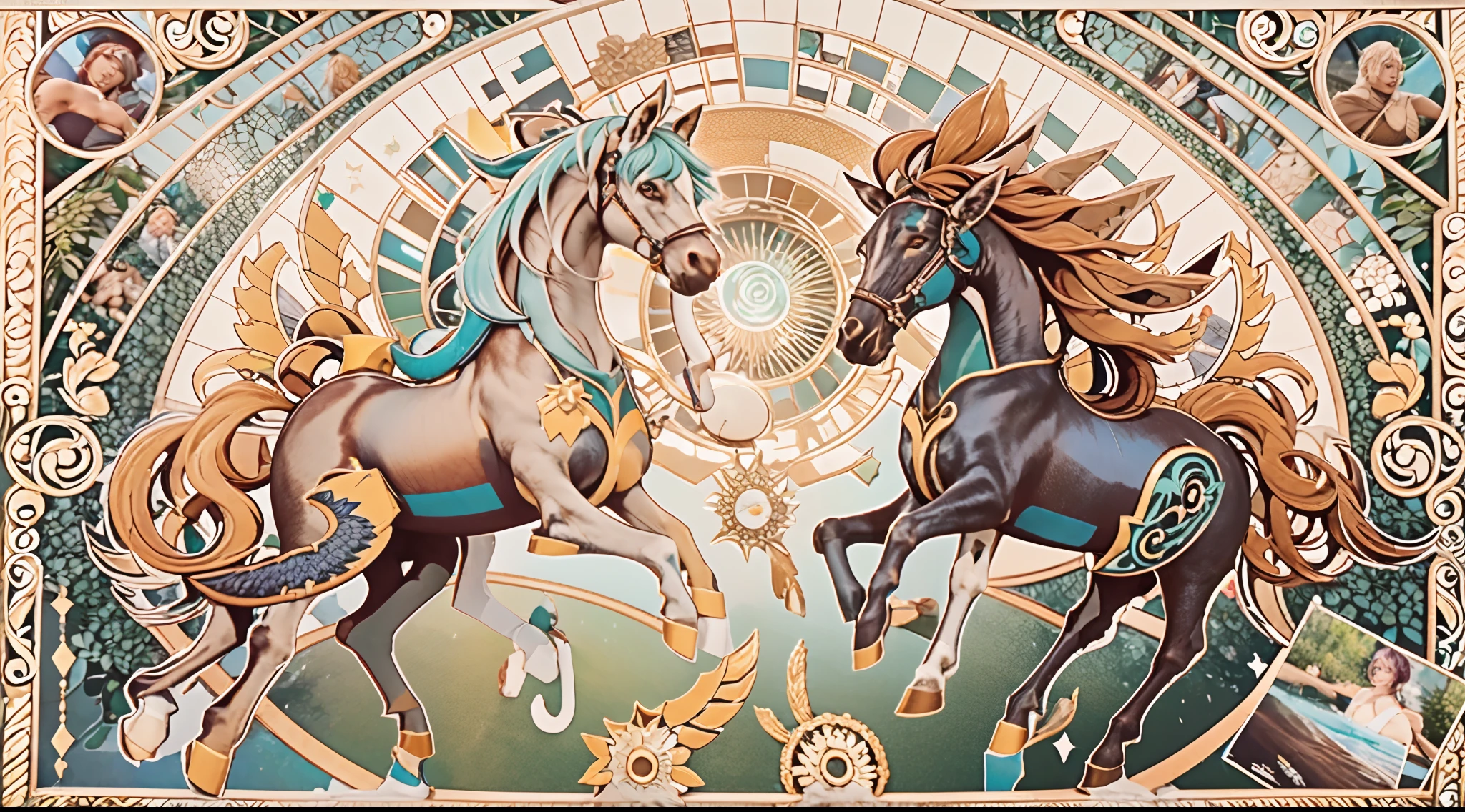 In the beautiful illustration of this super-grand scene，The ultra-distant lens shows us（Over eight unique centaur characters：9.9），（Traveling through the stars：9.9），They all have their own characteristics，Vivid and interesting。Radiant from the heavens（angelicales：6.6）Like centaurs、To nightmarish is（Surrounded by flames：6.6）of the hellish centaurs、And then to the wind dancing in the air（fairy：6.6）centaur horse、And thunder and lightning surrounding（Unicorn：6.6）centaur horse，and shining metallic ones（Machinary：6.6）centaur horse、And then to color（Dragon scales covered：6.6）The strength of the whole body is a powerful dragon centaur、Elegant and agile（the elf：6.6）The centaur's slender and graceful lines always wear a flower crown、Enchanting and charming（Tiflin：6.6）centaur horse、Have the indescribable（Raised sexy：6.6）'s（succubi：6.6）centaur horse。Each character has their own unique charms and abilities。The illustration uses advanced artistic techniques and tools，（Divide the scene into sections by geometric arrangement：9.9），Each section corresponds to a centaur character，This makes more efficient use of space。Through Midjourney's advanced brush tools、Color palette、Material packs and model packs、Texture tools，For each centaur, beautiful props are designed to increase racial characteristics、Clothing and physical features，（Enhances the character's personality and visual appeal：2.5）。The scenery in the illustrations is stunning，There are changing skies、rainbowing、extreme light、Stars and Moon。Incorporating iconic landmarks such as Mount Everest，and fireworks、tranquil lake、Natural and urban elements of waves and neon lights，Creates a magical atmosphere。The centaurs display their unique abilities and equipment in a variety of environments，This is true even in extreme alien landscapes。（Use Midjourney's tools、Material packs、Texture tools、The color palette makes depicting details vivid and realistic：9.9），From complex hairstyles and as well as different racial traits、Body、Appearance featu