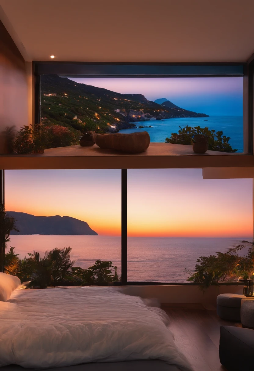 AR 16:9 Dawn from Your Home 8K Resolution Panoramic Window with Ocean View