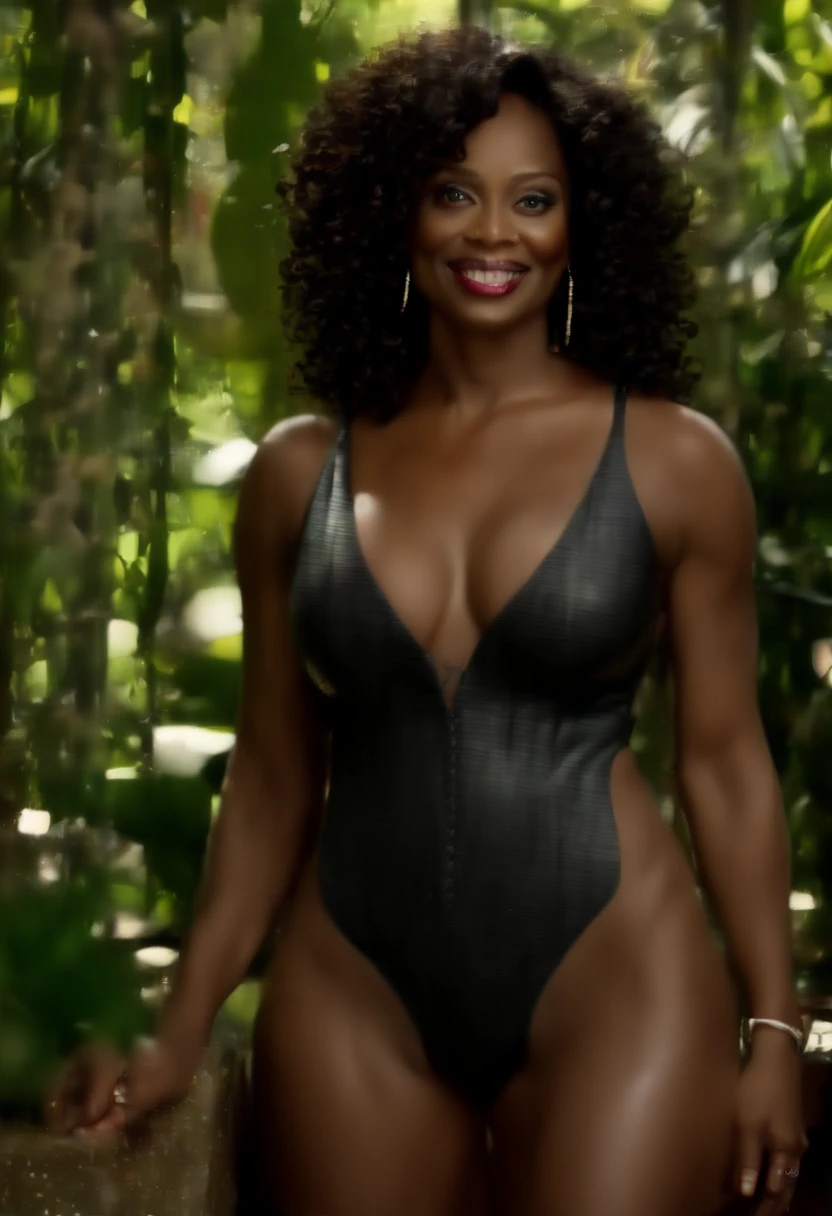 ((( RAW photograph , high quality photograph, insanely detailed skin surface :2.95,  [ professional erotic photoshoot ]   gorgeous mature  black woman , tika zumpter   , naked :1.9 ,  beautiful breast:1.98, smiling:1.98 , tall , fit body :1.98, abs, big sagging breast , erect     , sharp facial details :1.9, clear eyes :1.98, clear facial features :1.98 ))) :(  standing   on a beach  beautiful  environment :1.95 , (( ultra photorealistic environment: 2.95 ))  tall woman: 1.5 ,hot sexy woman, gorgeous face,  ) [ (( 40 years old hot woman : 1.95 ),full body of , her entire sexualized body is shown in the photograph .