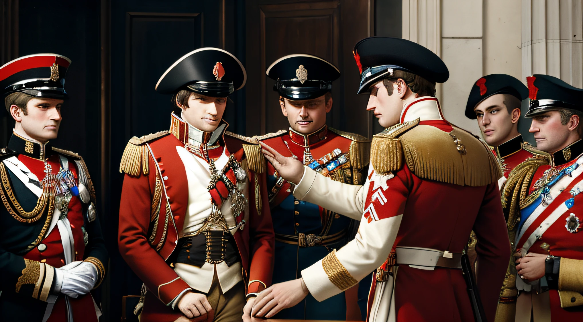 British soldiers handcuffed Napoleon Bonaparte