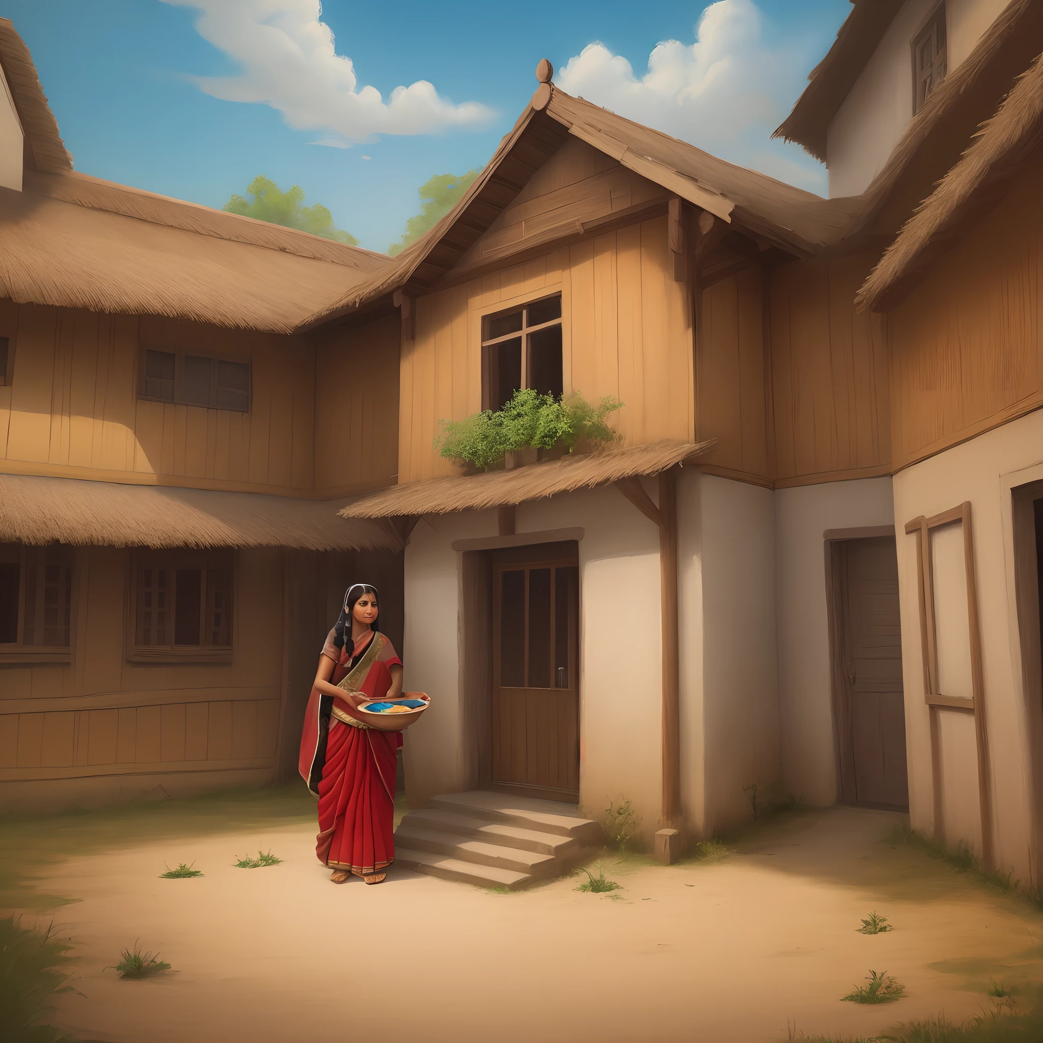 Indian village  painting painting style image ar-2.3