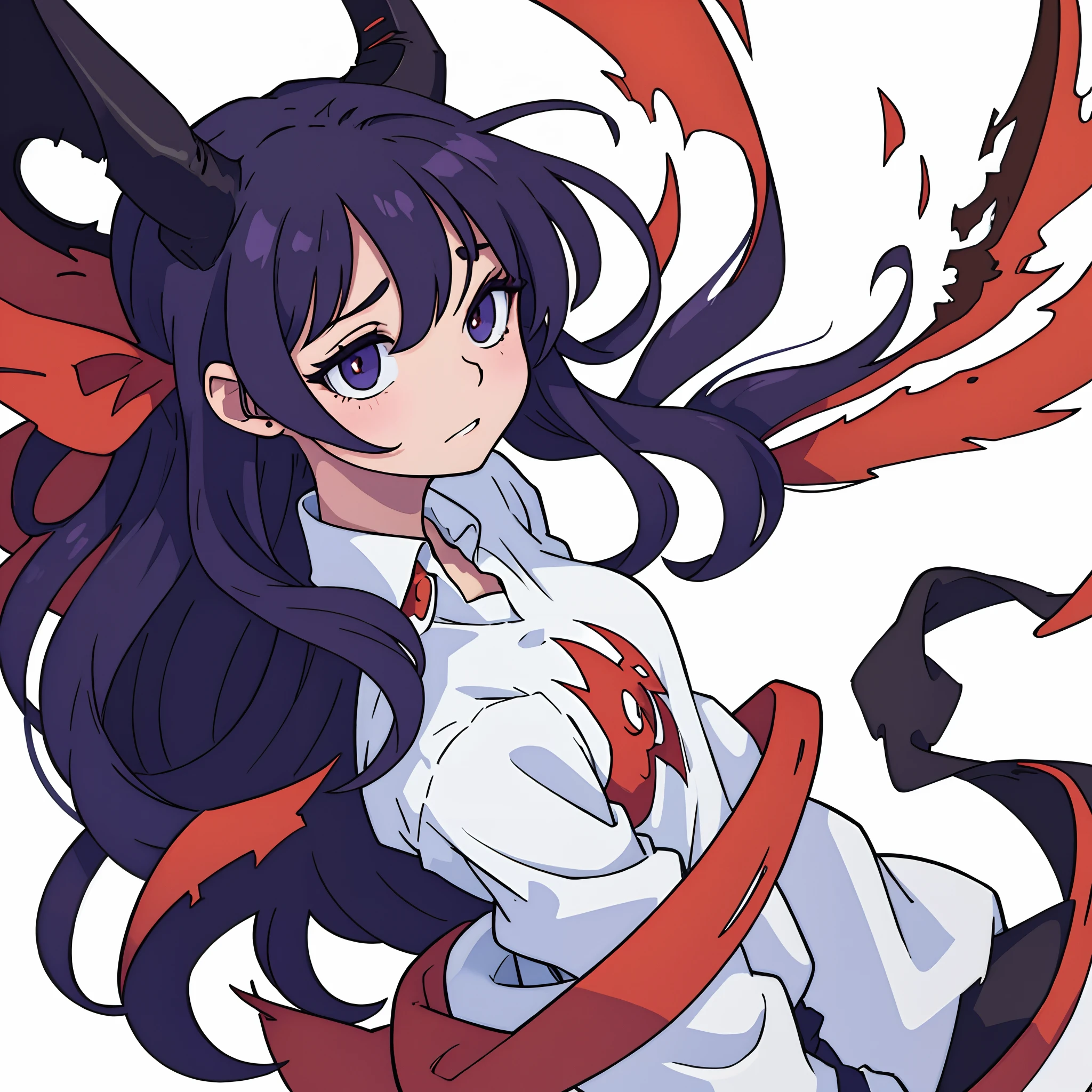 (best-quality:0.8), (best-quality:0.8), perfect anime illustration, a demon, solid colour background, white background