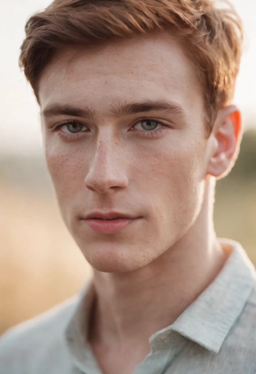 young male with freckles, in the style of nature-inspired forms, back button focus, texture, fujifilm natura 1600, feminine body, uhd image