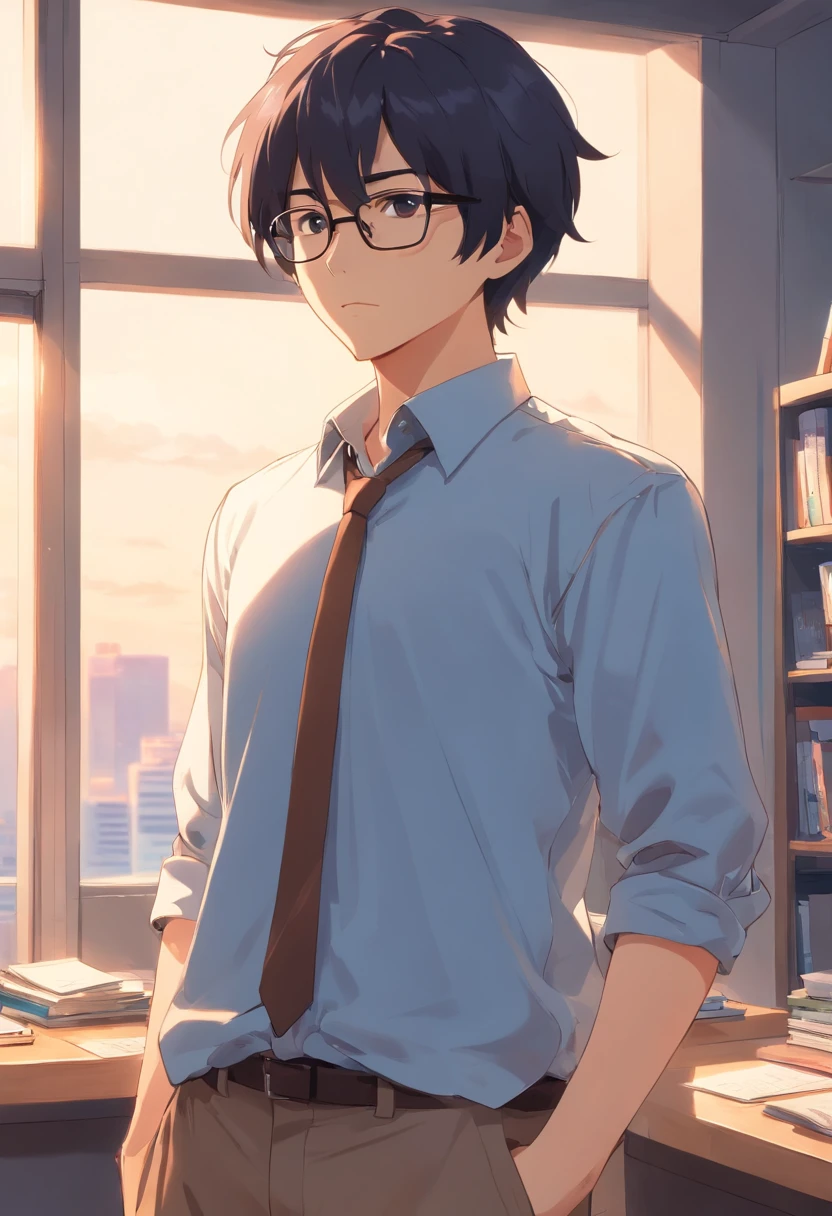 full bodyesbian,A man with black hair all over his body, wears glasses, ,Single,The whole body is from head to toe, CharacterDesignSheet, diferentes poses, Different angles, in a white shirt,CharacterDesignSheet, diferentes poses, Different angles, Full body figures,with a simple background