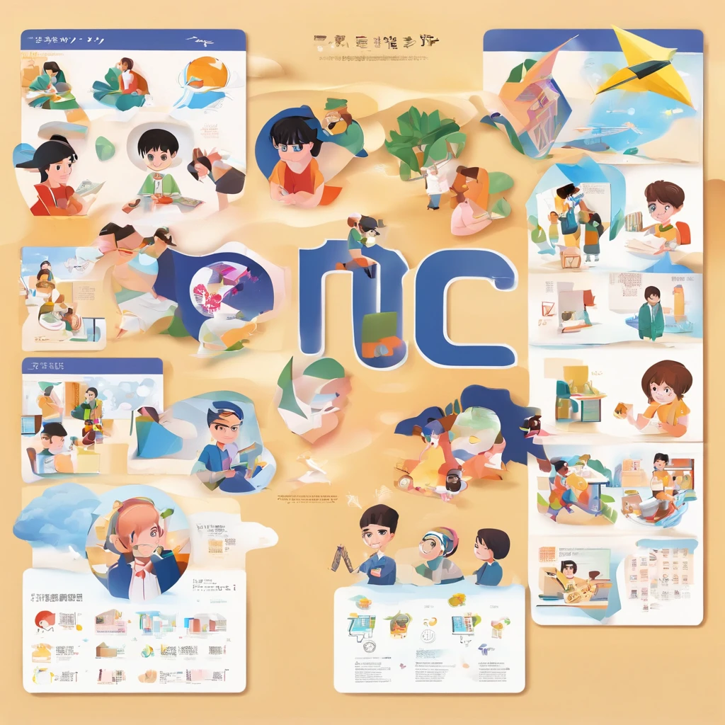 Depict a bright classroom,Full of technology atmosphere。Students in the classroom can use VR glasses for virtual reality learning,They can explore a variety of scenarios and knowledge in an immersive way。ao mesmo tempo,There are also students drawing cartoon characters,Show their creativity and artistic talent。Teachers are teaching students how to take pictures with their cameras,Develop their photography skills。Still others draw with brushes,Express your thoughts and feelings。ao mesmo tempo,There are also students exploring the inside of the classroom,Discover new knowledge and discoveries。There are even students operating drones to measure,Demonstrate the application and innovation of technology。The entire illustration can be laid out vertically,to highlight the faces and expressions of the characters,It gives people a feeling of closeness and authenticity。This illustration is suitable for commercial use,Can be used for education-related advertising、promotional materials, etc,Show the technology and innovation of modern education。ao mesmo tempo,Well-portrayed character faces can also bring a better visual experience to the audience。