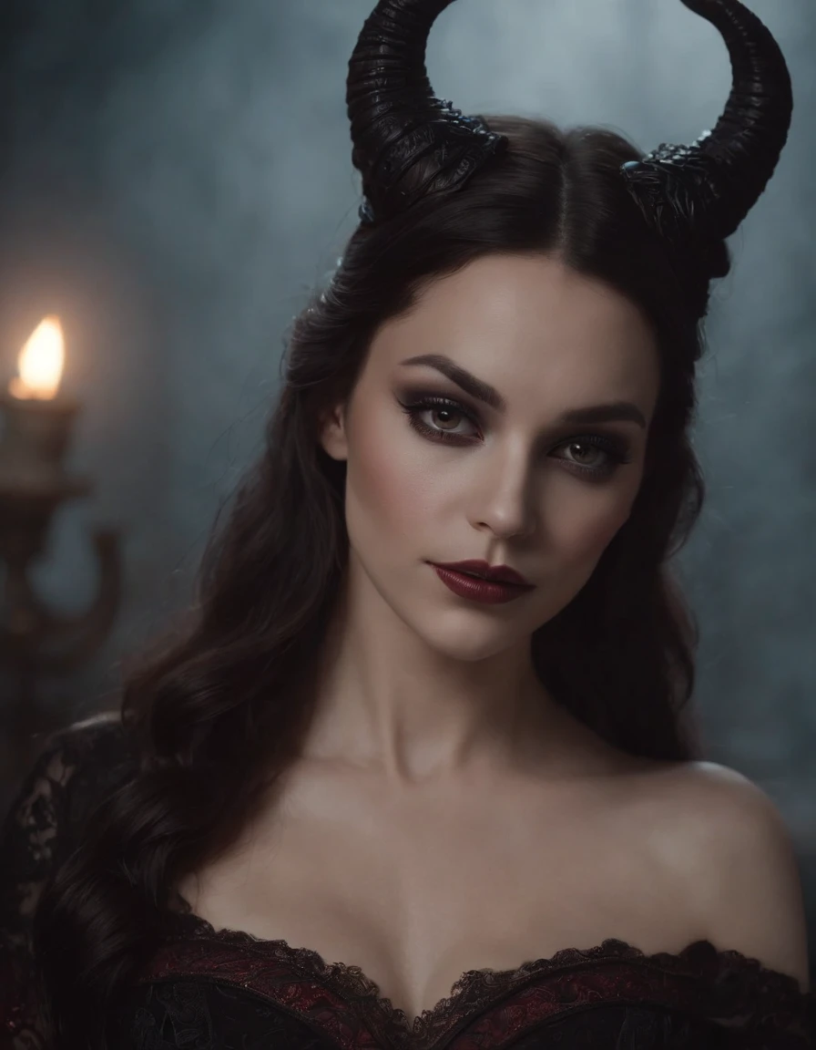 The dark beauty of the succubus,up close photo