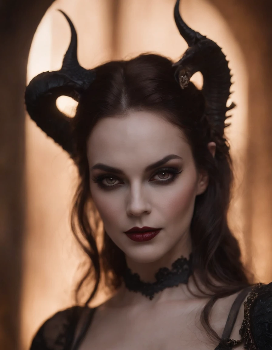The dark beauty of the succubus,up close photo