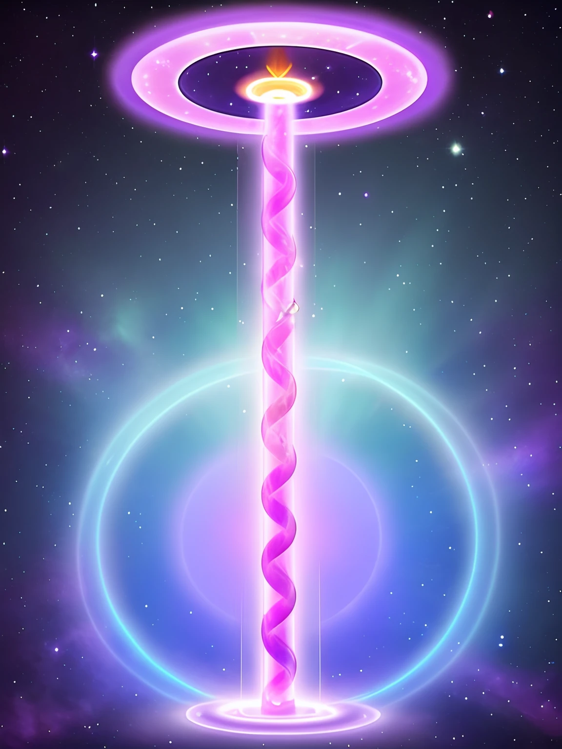 astral body, 7 cakra shinning, violet flame aura, light pillar