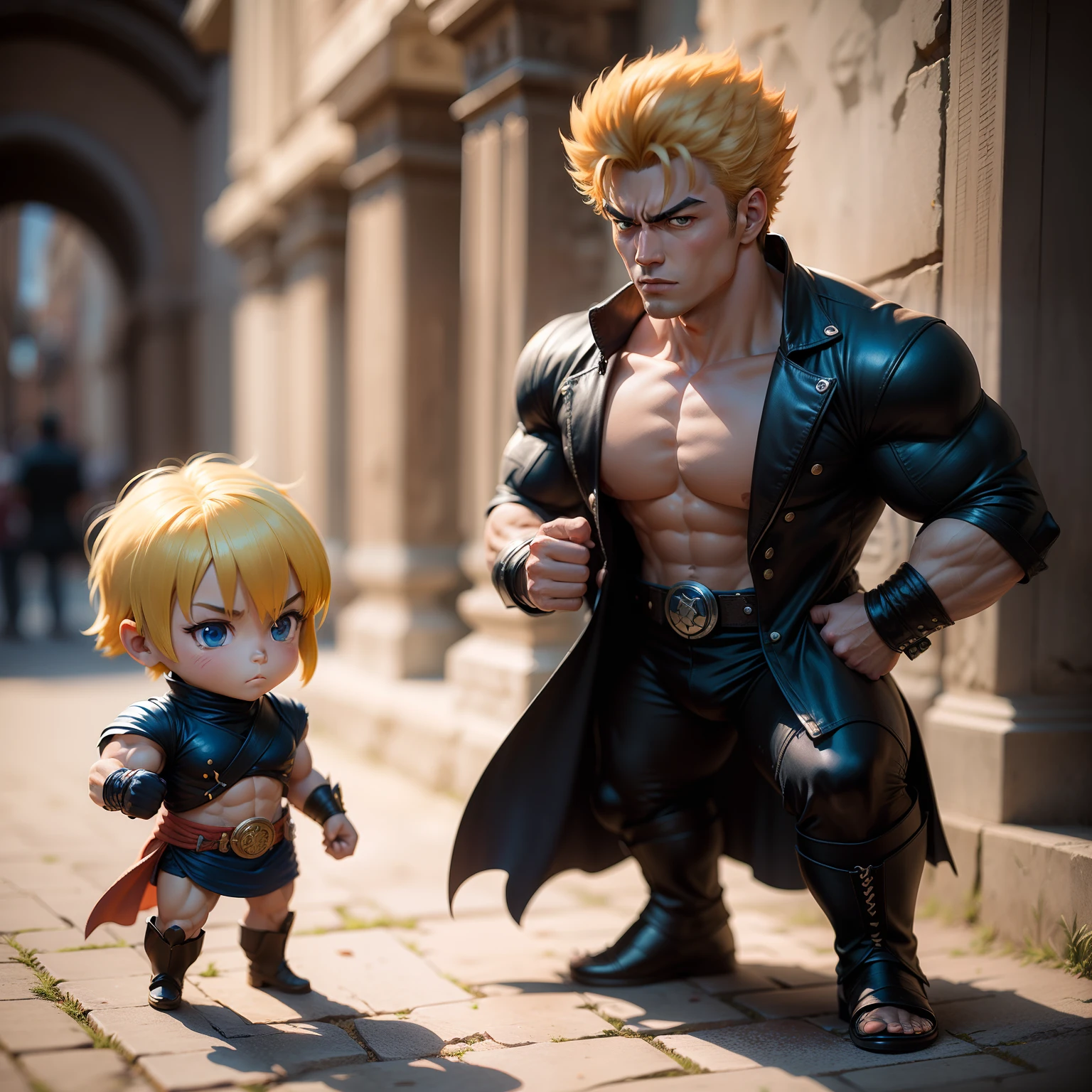 (Best Quality), (masutepiece), Fist of the North Star, Chibi Kenshiro,Toga in ancient Greece and Rome、fancy dress、Standing、Detailed details