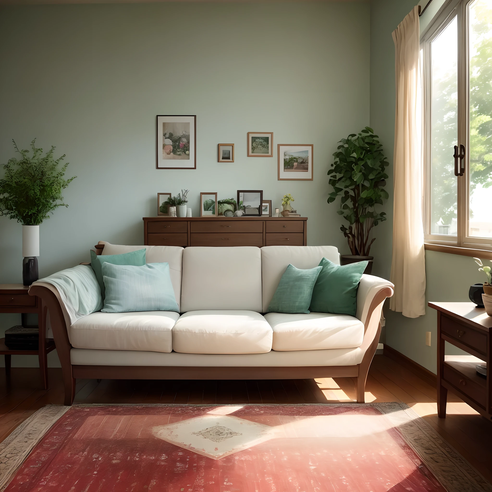 Calm living room、 Take advantage of natural light、Relaxing living room background、