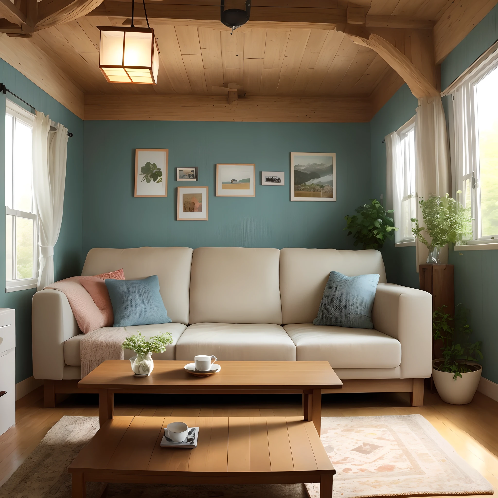 Calm living room、 Take advantage of natural light、Relaxing living room background、