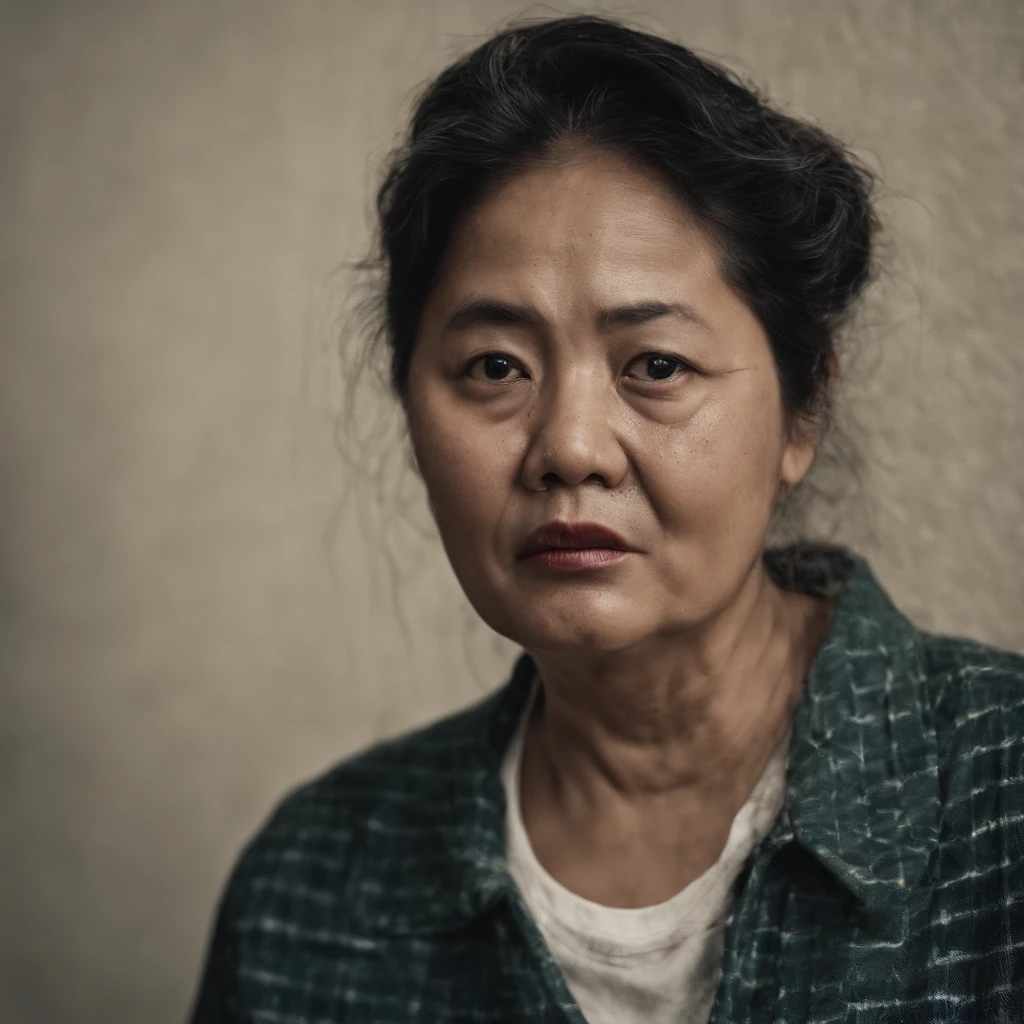 A disaster full of evil miasma and cursed and emitting a strong grudge々Old Altar、Old bathroom walls with dirty, peeling tiles and cracks、Contaminated and cloudy turbid currents flowing on the floor littered with rotting dead aquatic creatures, food waste, feces, vomit, and rotting seafood、Fat Japan woman in her 20s vomiting with mouth wide open with an expression of anguish