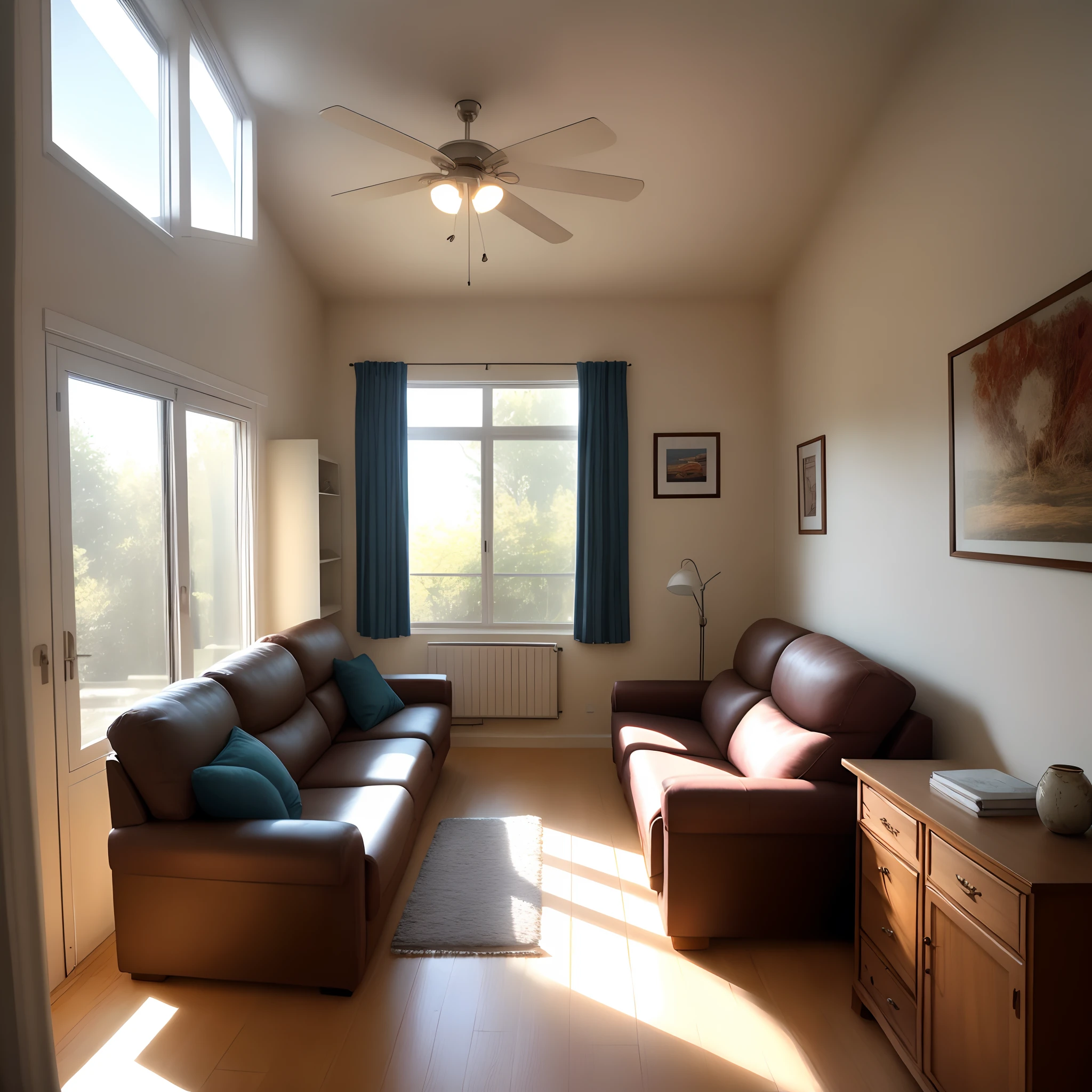 Living room with warm natural light