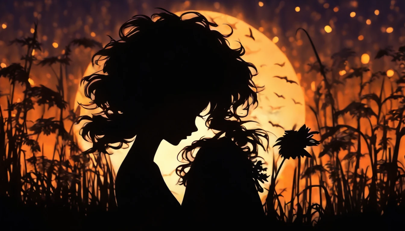 (Silhouette Art,cutouts:1.6)
(((Paper cutting art,A world where only black exists:1.3)
(Halloween,profile:1.2),white, Clear and beautiful face,Sunrise behind
break
(morning glow、Viola Grass:6.1)
Textured glass background,Arcana World