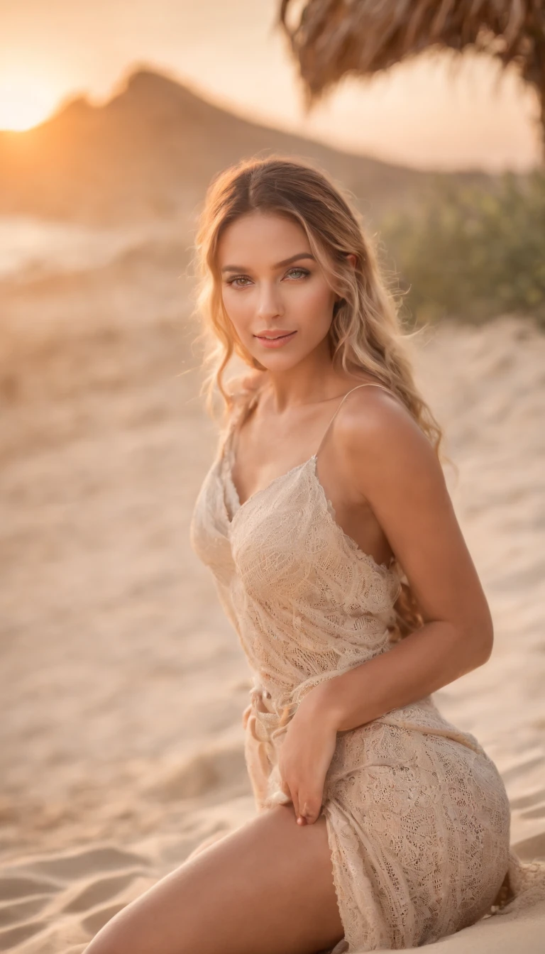Hawaii,a lovely Extremely low angle full-length photo of a gorgeous young blonde girl in braids and bikini straw hat on the beach in sexy pose, looking at the camera with a mischievous smile, beach,Coconut trees, sea, waves, waterao Fundo, uma praia, Beautiful face and naïve look, Sardas, uma Foto proFissional perFeita, Filmado na Canon PowerShot G7 X Mark II, Portra Kodak 400, view from below, F/1.8 lentes, lente tilt-shiFt, editorial premiado,Glamour photo capturing extraordinary natural landscape and subject with exceptional detail and vibrant colors, tilt angle perspective, hot summertime, Ethereal, Pose Feminina sexy instagram, musa, Glamour, breathtaking beauty, Moody aerial light, romantic soft lighting, magic hour, Luz dourada em cena, Last Light of Sunset, Luz e sombra lindas, hiper-detalhado, lindamente codiFicado por cores, Fotorrealista, clean sharp focus, proFundidade de campo, Dynamic angle, Bokeh foto realista,cowboy shot
