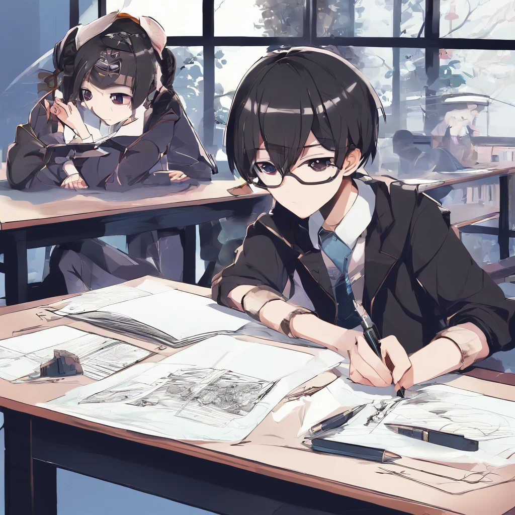 Depict a bright classroom,Full of technology atmosphere。Students in the classroom can use VR glasses for virtual reality learning,They can explore a variety of scenarios and knowledge in an immersive way。ao mesmo tempo,There are also students drawing cartoon characters,Show their creativity and artistic talent。Teachers are teaching students how to take pictures with their cameras,Develop their photography skills。Still others draw with brushes,Express your thoughts and feelings。ao mesmo tempo,There are also students exploring the inside of the classroom,Discover new knowledge and discoveries。There are even students operating drones to measure,Demonstrate the application and innovation of technology。The entire illustration can be laid out vertically,to highlight the faces and expressions of the characters,This illustration is suitable for commercial use,Can be used for education-related advertising、promotional materials, etc,Show the technology and innovation of modern education。