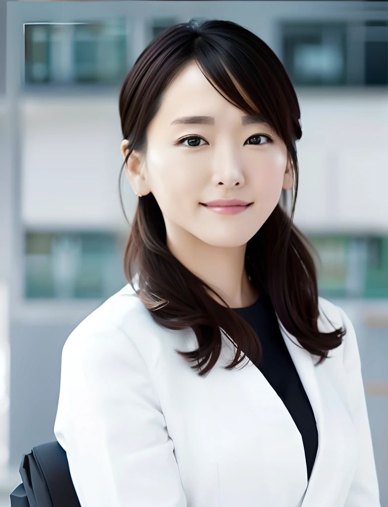 Close up portrait of woman in white blouse, Wearing a business suit, Wearing a business suit, business clothes, Girl in suit, flaxen ponytail、wearing fashion suit, Wearing a strict business suit, wearing jacket and skirt, Girl in a suit, korean female fashion model, Office Clothes, in a business suit, businesswoman, wearing black business suit