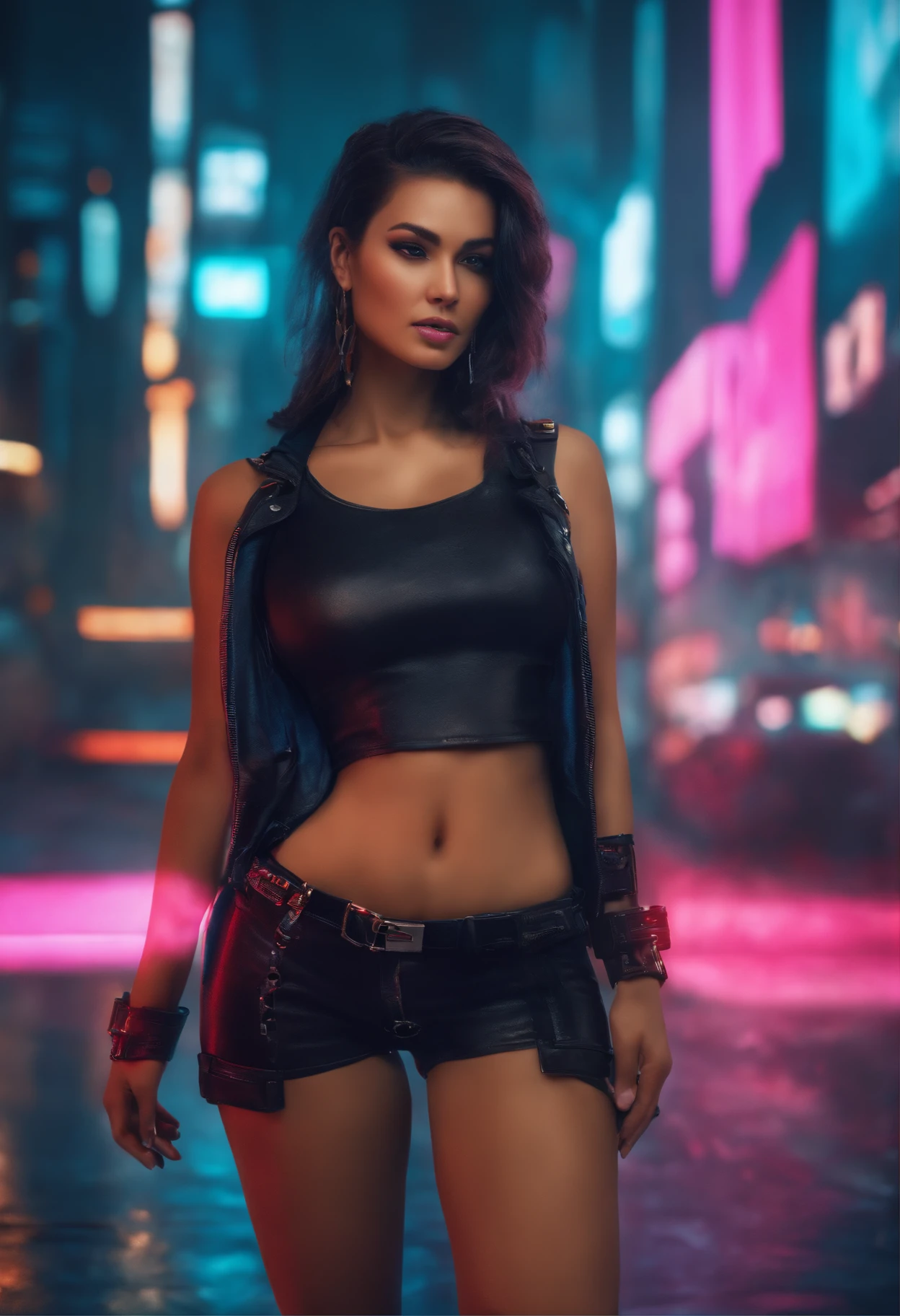 Changing background cyberpunk hot girl realistic image 8k hd