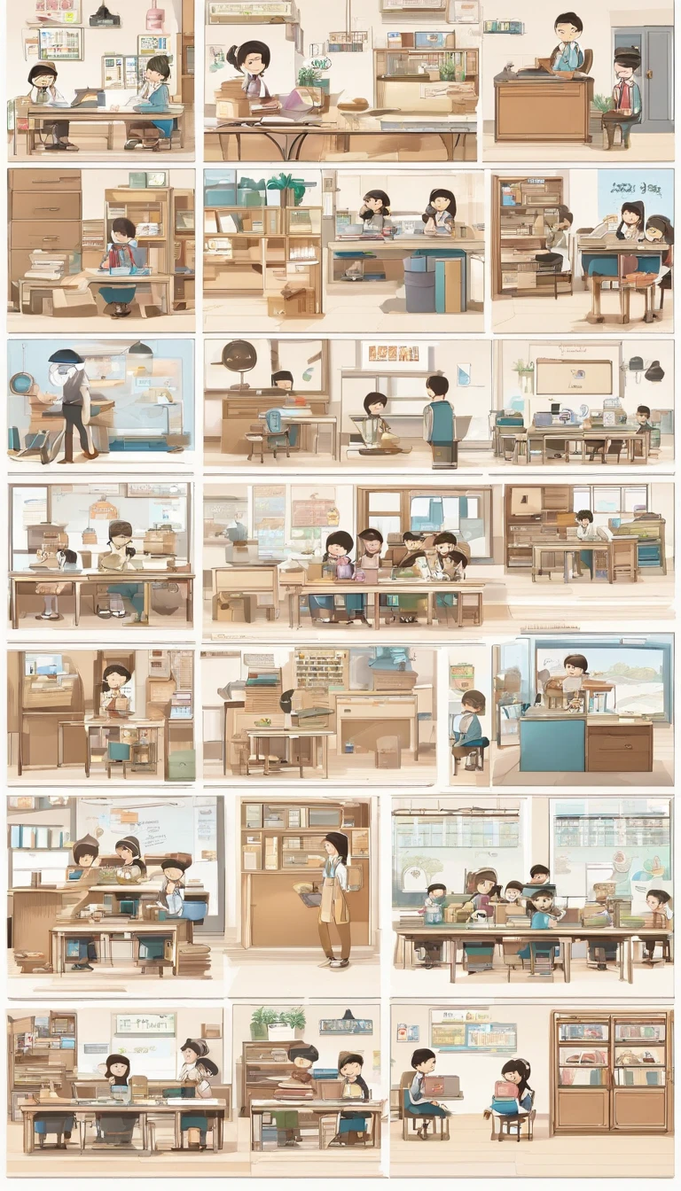 Depict a bright classroom,Full of technology atmosphere。Students in the classroom can use VR glasses for virtual reality learning,They can explore a variety of scenarios and knowledge in an immersive way。ao mesmo tempo,There are also students drawing cartoon characters,Show their creativity and artistic talent。Teachers are teaching students how to take pictures with their cameras,Develop their photography skills。Still others draw with brushes,Express your thoughts and feelings。ao mesmo tempo,There are also students exploring the inside of the classroom,Discover new knowledge and discoveries。There are even students operating drones to measure,Demonstrate the application and innovation of technology。The entire illustration can be laid out vertically,to highlight the faces and expressions of the characters,This illustration is suitable for commercial use,Can be used for education-related advertising、promotional materials, etc,Show the technology and innovation of modern education。