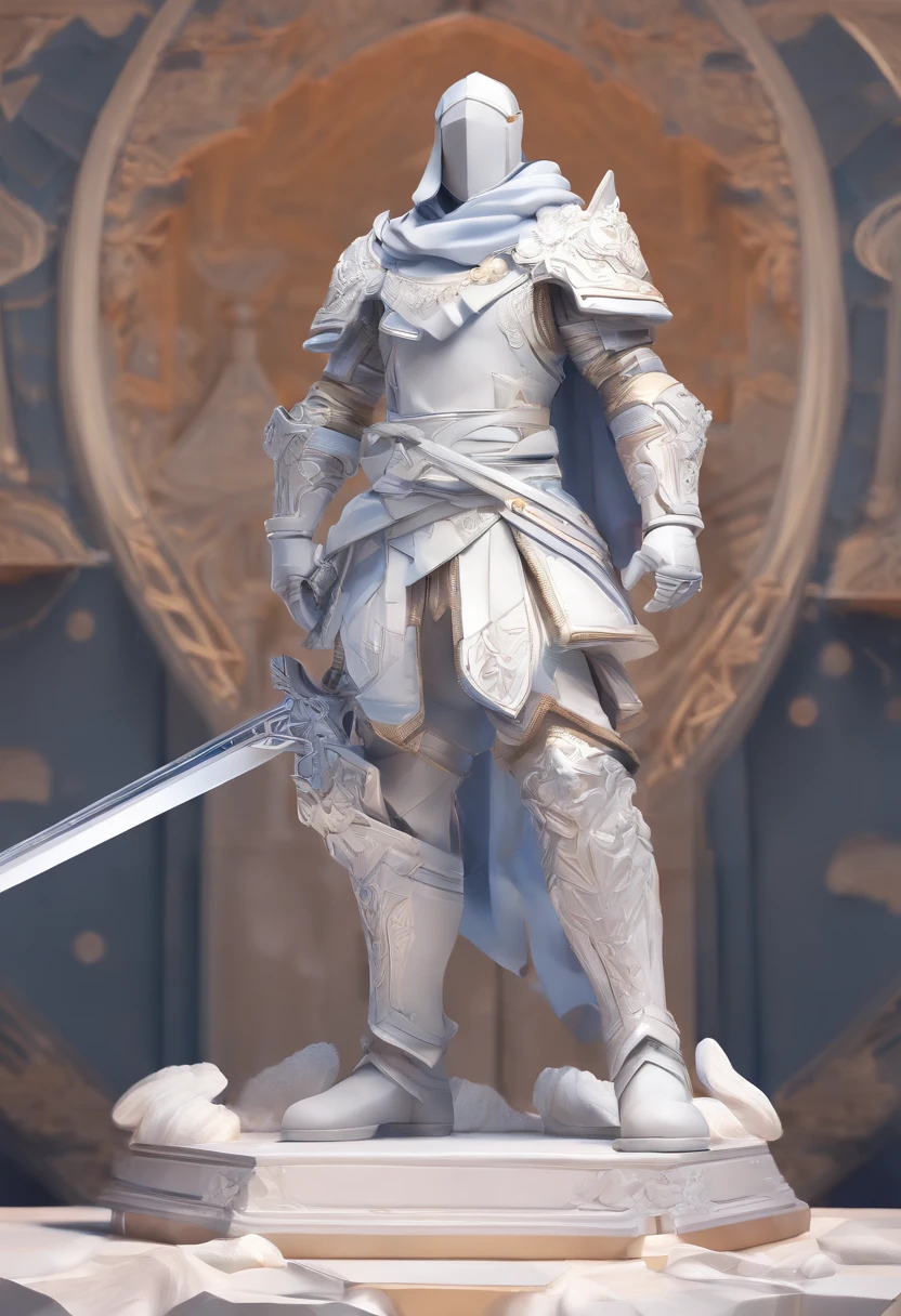 3d character bust of a swordsman, character concept, hand drawn cartoon illustration, Solid and vivid background, Fine, detailed scale, Soft lighting, game character, upper body, Created by Lois Van Barl and Reusch and Ross Tran and Ross Drås and Sam Yang and Sam Ess Arts and Altgerm, Best Quality, masutepiece