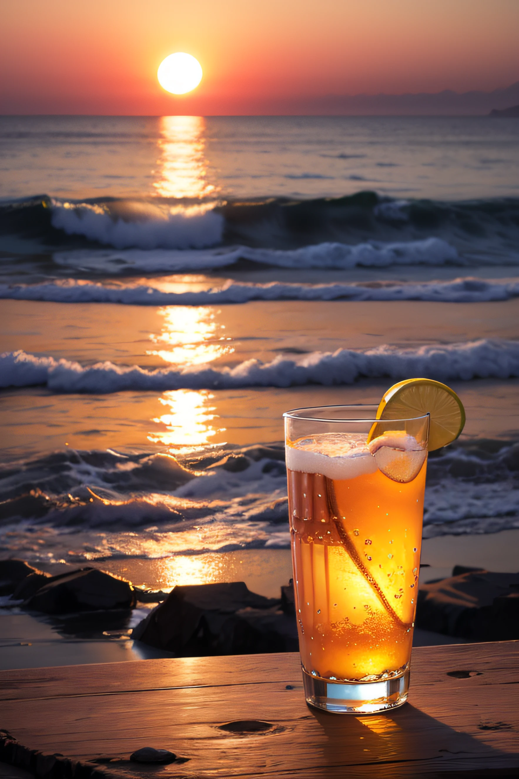 Mare the setting sun soda water