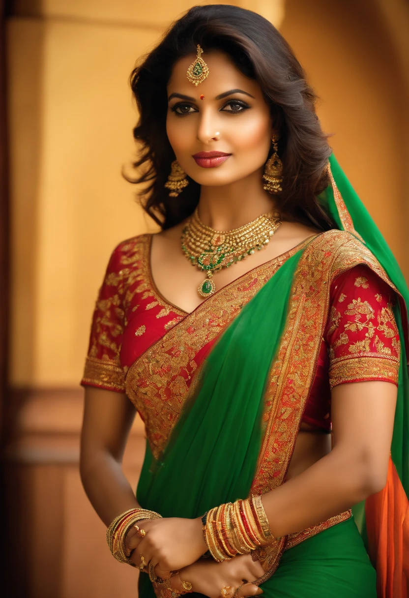 A beautiful indian women, saree, healthy body, big breast