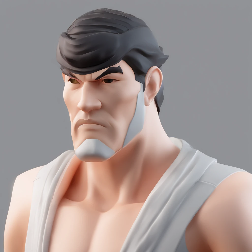 3d character bust of a swordsman, character concept, hand drawn cartoon illustration, Solid and vivid background, Fine, detailed scale, Soft lighting, game character, upper body, Created by Lois Van Barl and Reusch and Ross Tran and Ross Drås and Sam Yang and Sam Ess Arts and Altgerm, Best Quality, masutepiece