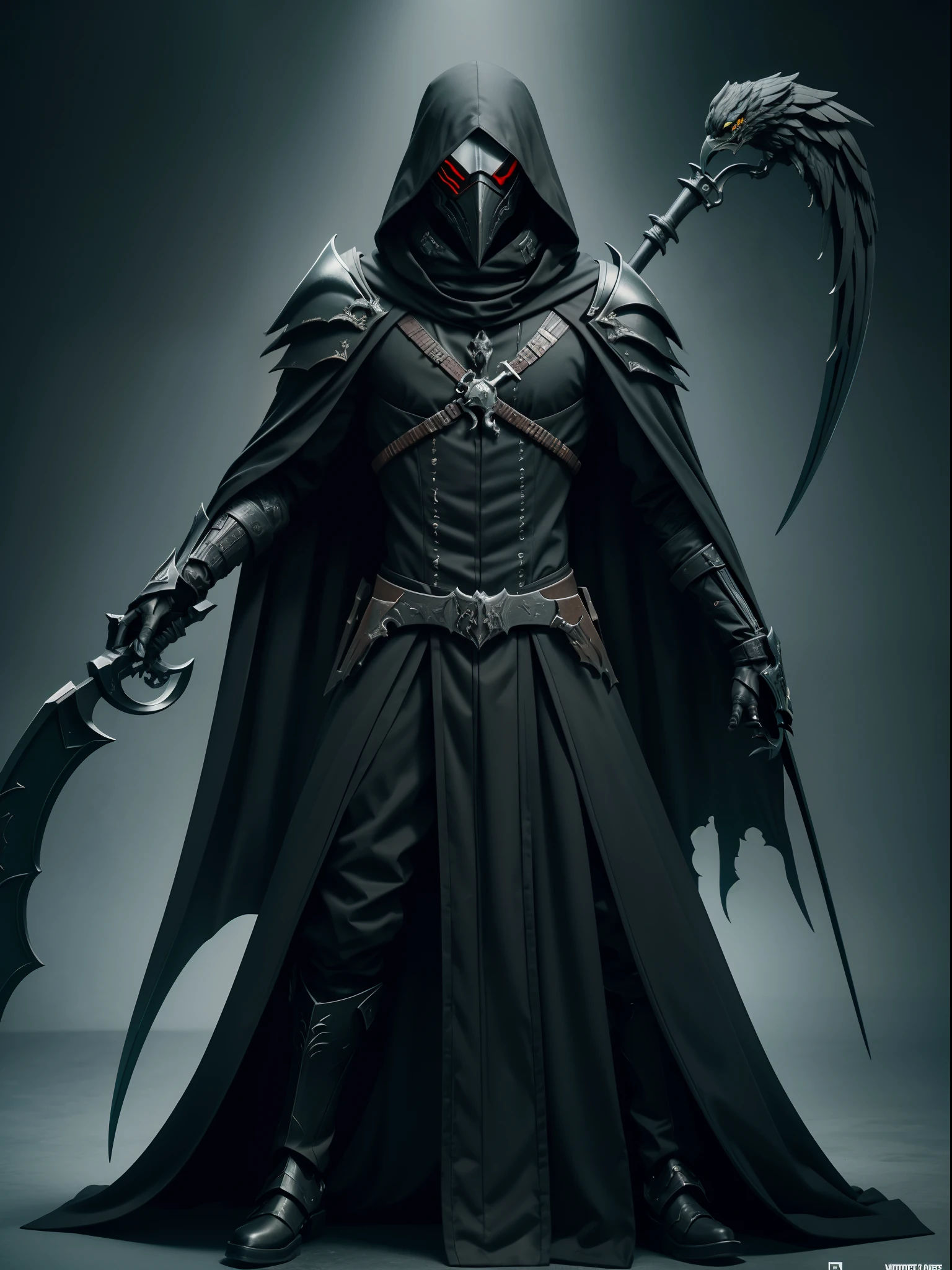 Creepy necromancer, dark, old man,