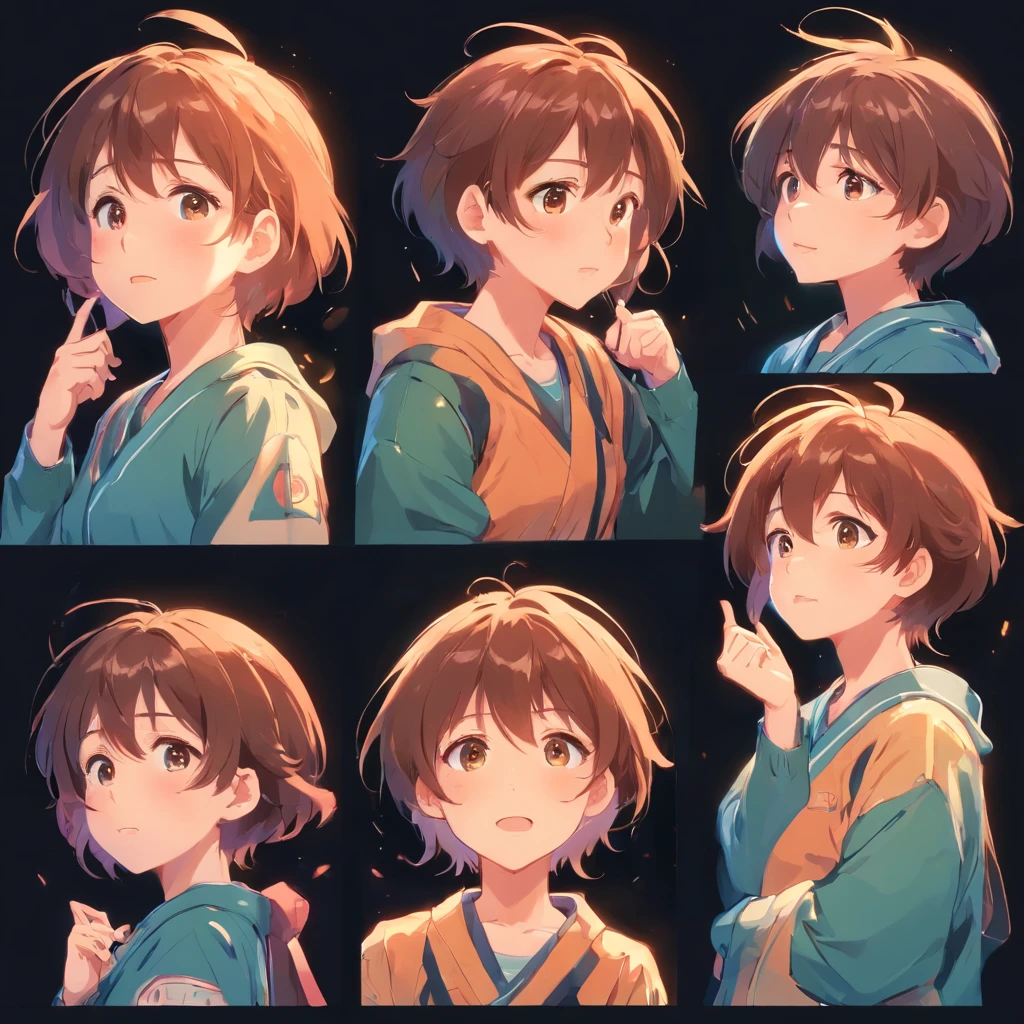 Memes are cute,Nine emotional expressions,Nine different poses,Non-human,with black background
