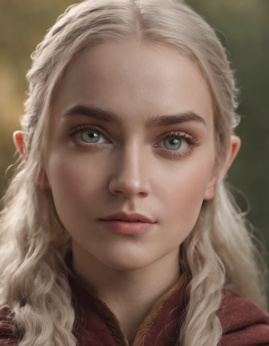 (detailed face, detailed eyes, clear skin, clear eyes), lotr, fantasy, elf, baby, looking at viewer, portrait, photography, detailed skin, realistic, photo-realistic, 8k, highly detailed, full length frame, High detail RAW color art, piercing, diffused soft lighting, shallow depth of field, sharp focus, hyperrealism, cinematic lighting