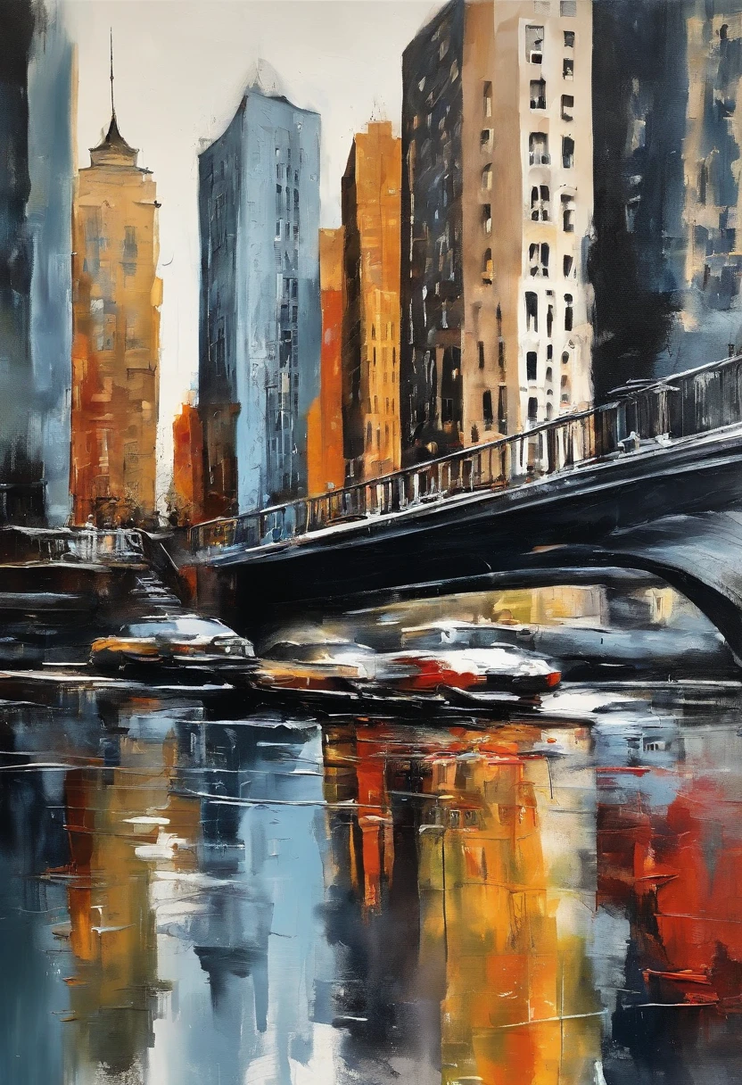 (best quality,4k,8k,highres,masterpiece:1.2),ultra-detailed,(realistic,photorealistic,photo-realistic:1.37),white and black photos of a city with a blue water,contemporary collage,animated gifs,album covers,fluid,yankeecore,relief,monochrome,patterns,urban decay,vibrant colors,nighttime,stark contrast,dynamic composition,architectural elements,pop art,striking juxtaposition,cinematic vibes,textured surfaces,bold lines,abstract shapes,bustling streets,reflection on water,skyscrapers,grafitti,shadows and highlights,movement,street photography,sharp edges,expressive brushstrokes,dream-like atmosphere,historical landmarks