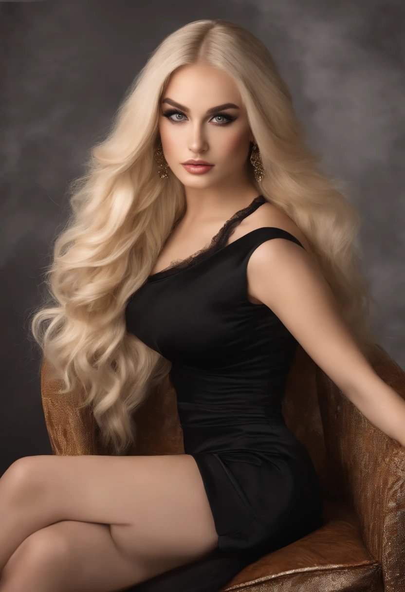 blond woman in black lingerie sitting on chair, blonde goddess, portrait of kim petras, alexa grace, lacey, belle delphine, with long hair and piercing eyes, ultrarealistic sweet bunny girl,nude , long blonde hair and large eyes, blond hair with pigtails, beautiful blonde girl, hyperrealistic schoolgirl