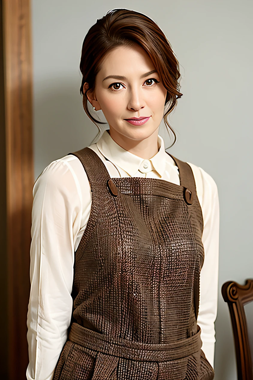 aged 40,brown hair,Thoughtful,Suspenders,busty figure
