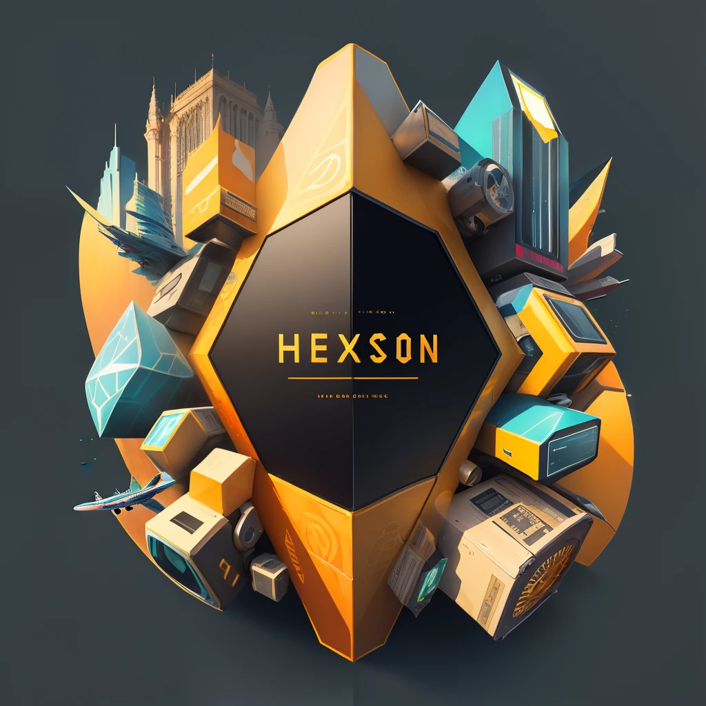 Hexagonal trademark,travel,vector,high-class sense,