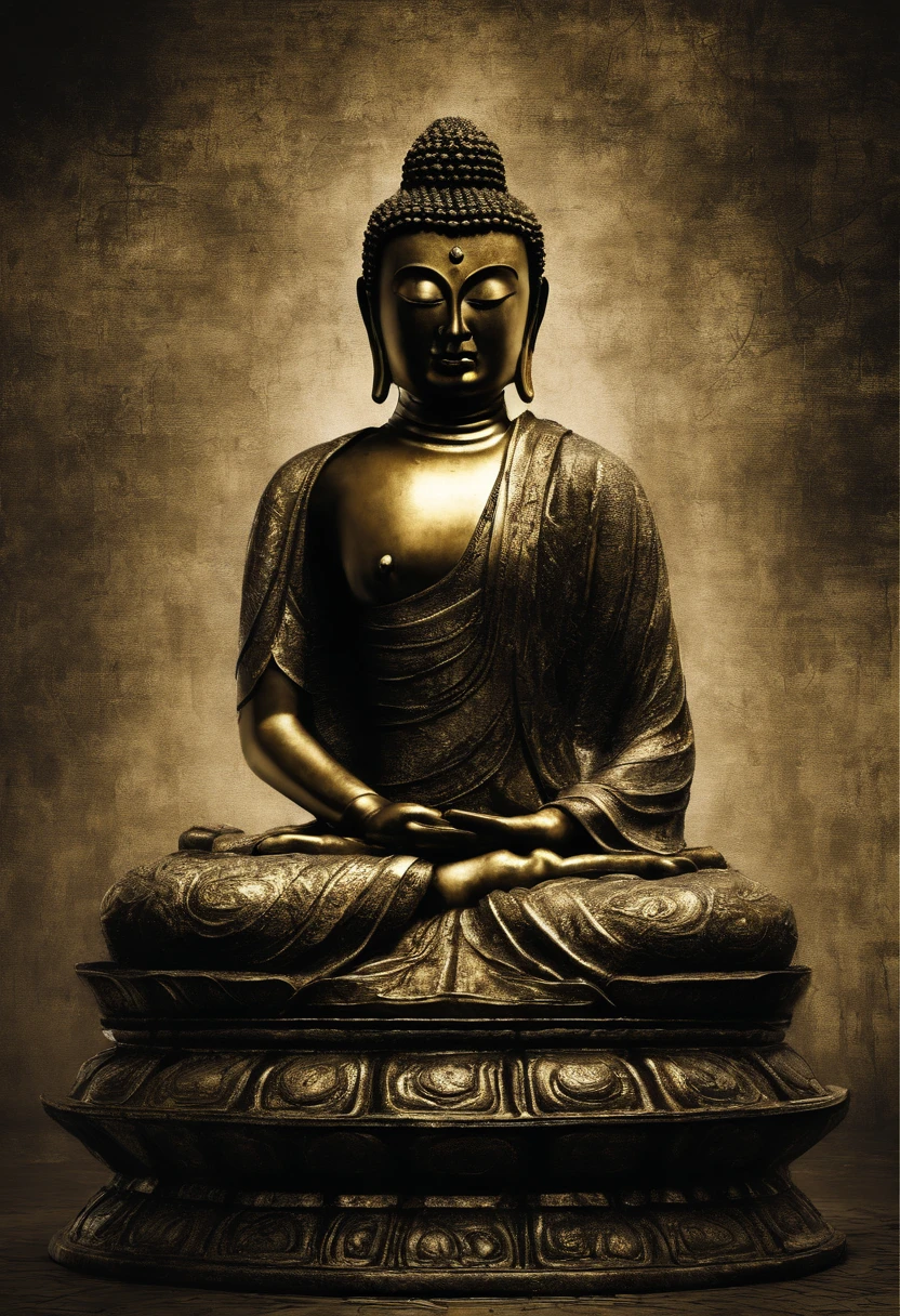 The golden figure of the Buddha