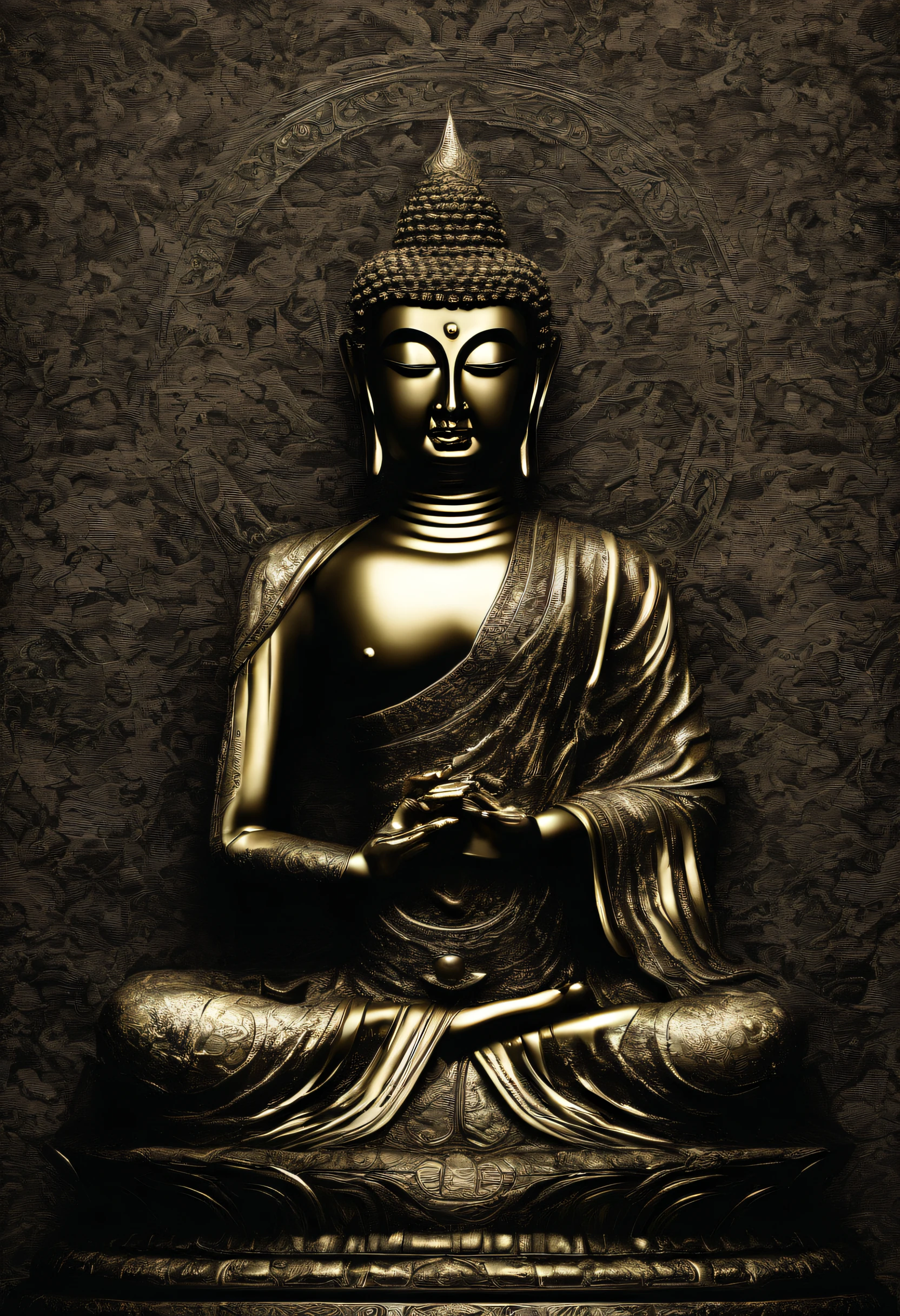 The golden figure of the Buddha