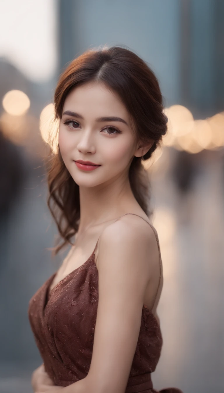 , polaroid photo, , 1girl, dynamic composition, engaging pose, soft yet striking lighting, shallow depth of field, bokeh from city lights, sharp details, highly detailed, hyper-realistic, 50mm lens, naturally blurred background,(hanfu, nakee, naknude, iful br