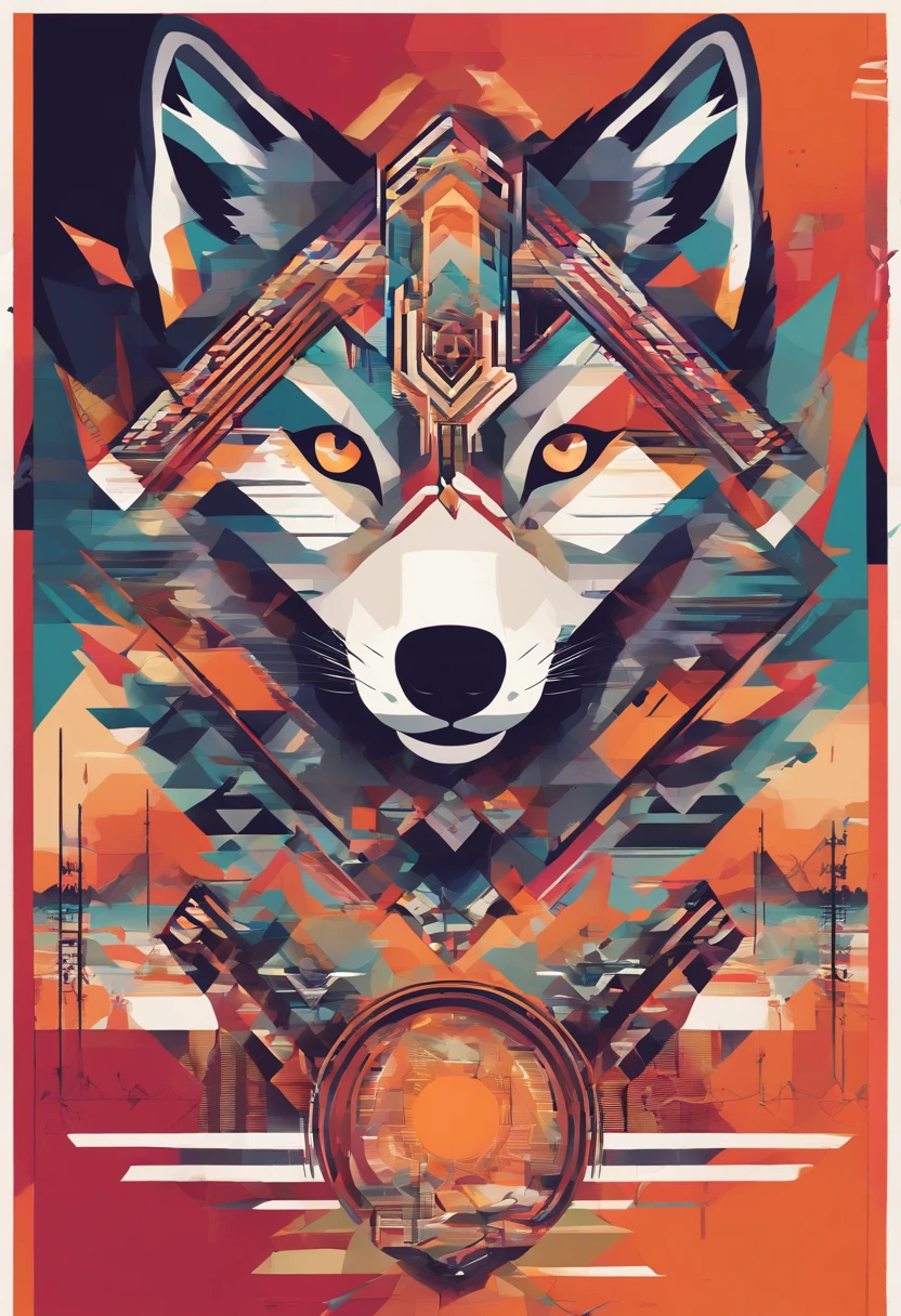 (nvinkpunk:1.2) (snthwve style:0.8) wolf, anthro, lightwave, sunset, intricate, highly detailed