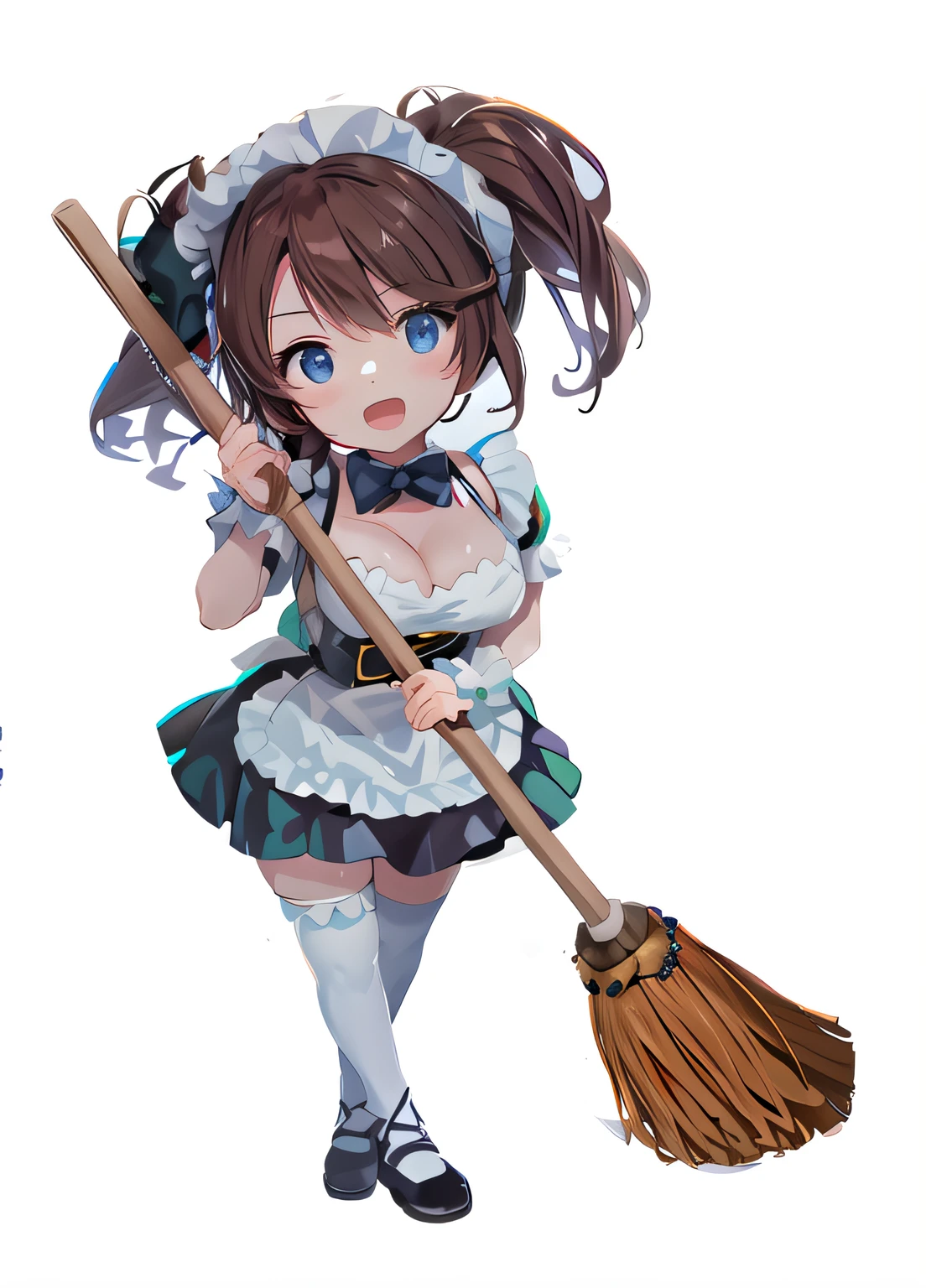Grab the broom in your hand,Meticulous portrayal,Simply cute,