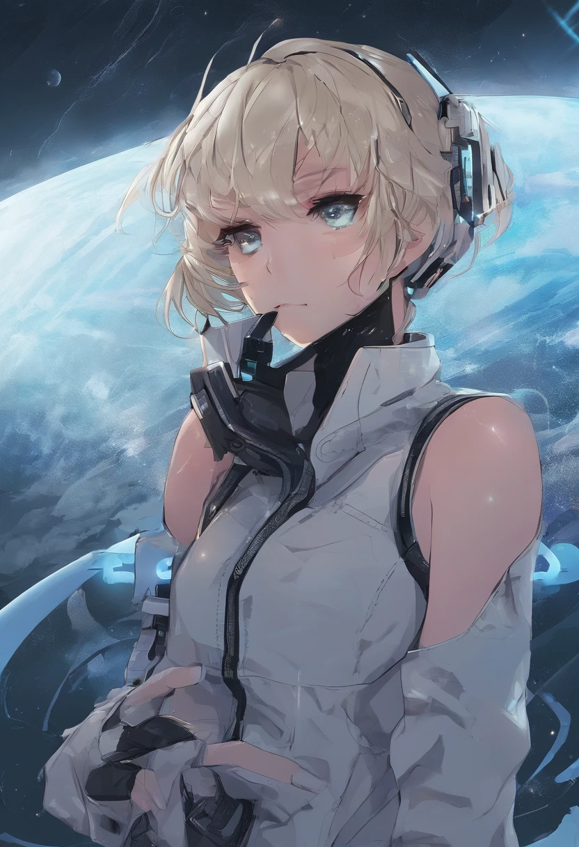 Sad girl,cry,darkness,Rain sky,。.。.。.。.。.。.。.。.。.。.。.。.。.。.。.。.。.。.。.。.。.。.。.。.。.。.3D,Upscale,hard disk,Blonde short,is crying,with his back turned